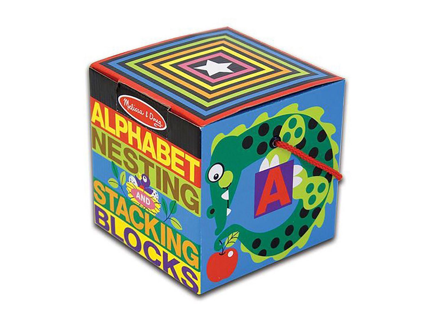 Melissa & Doug Cubos para apilar letras y animales Caramba-1