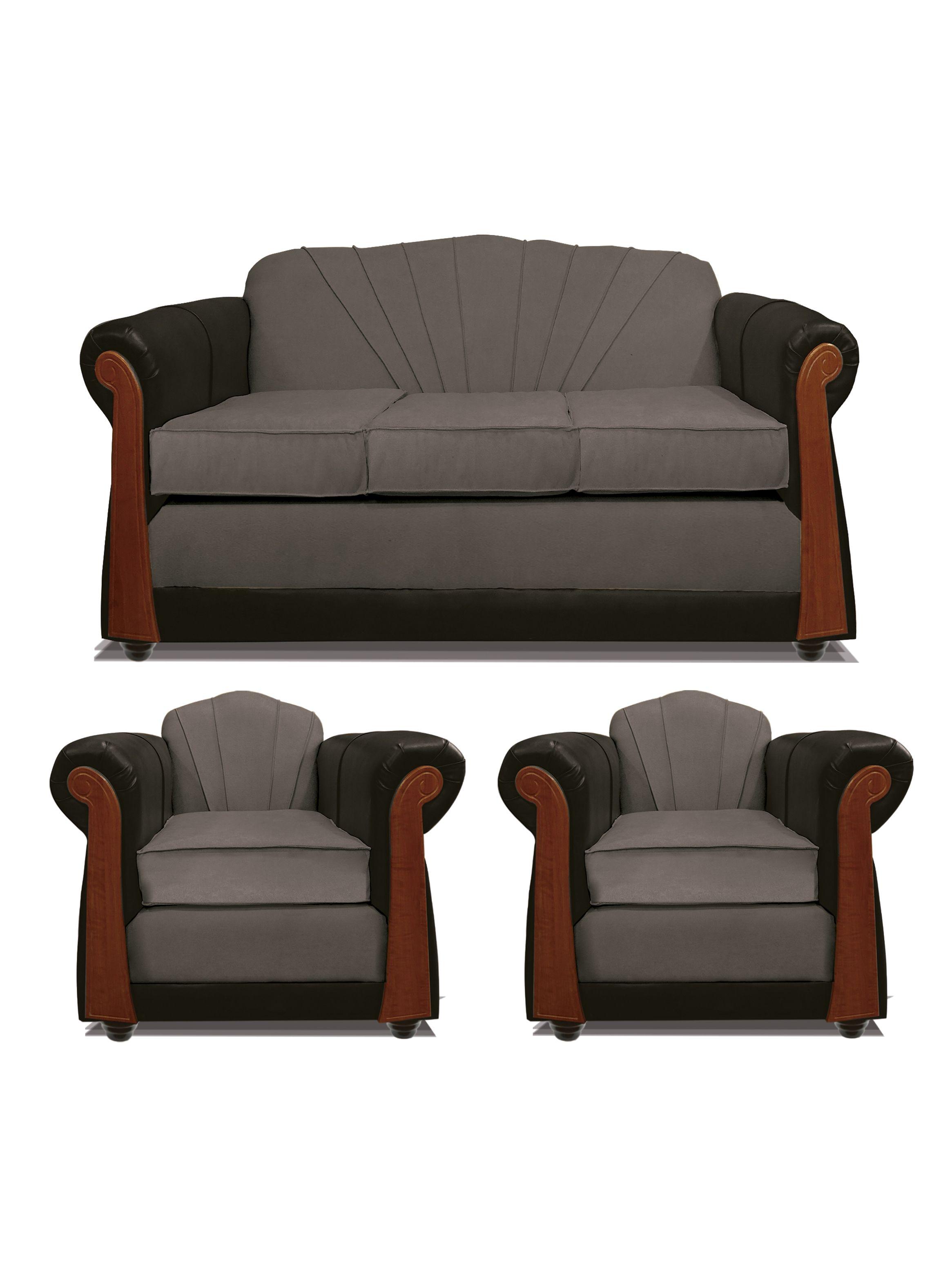 Juego Living Marsella 3 Cuerpos + Sillones Tela/Pu-0
