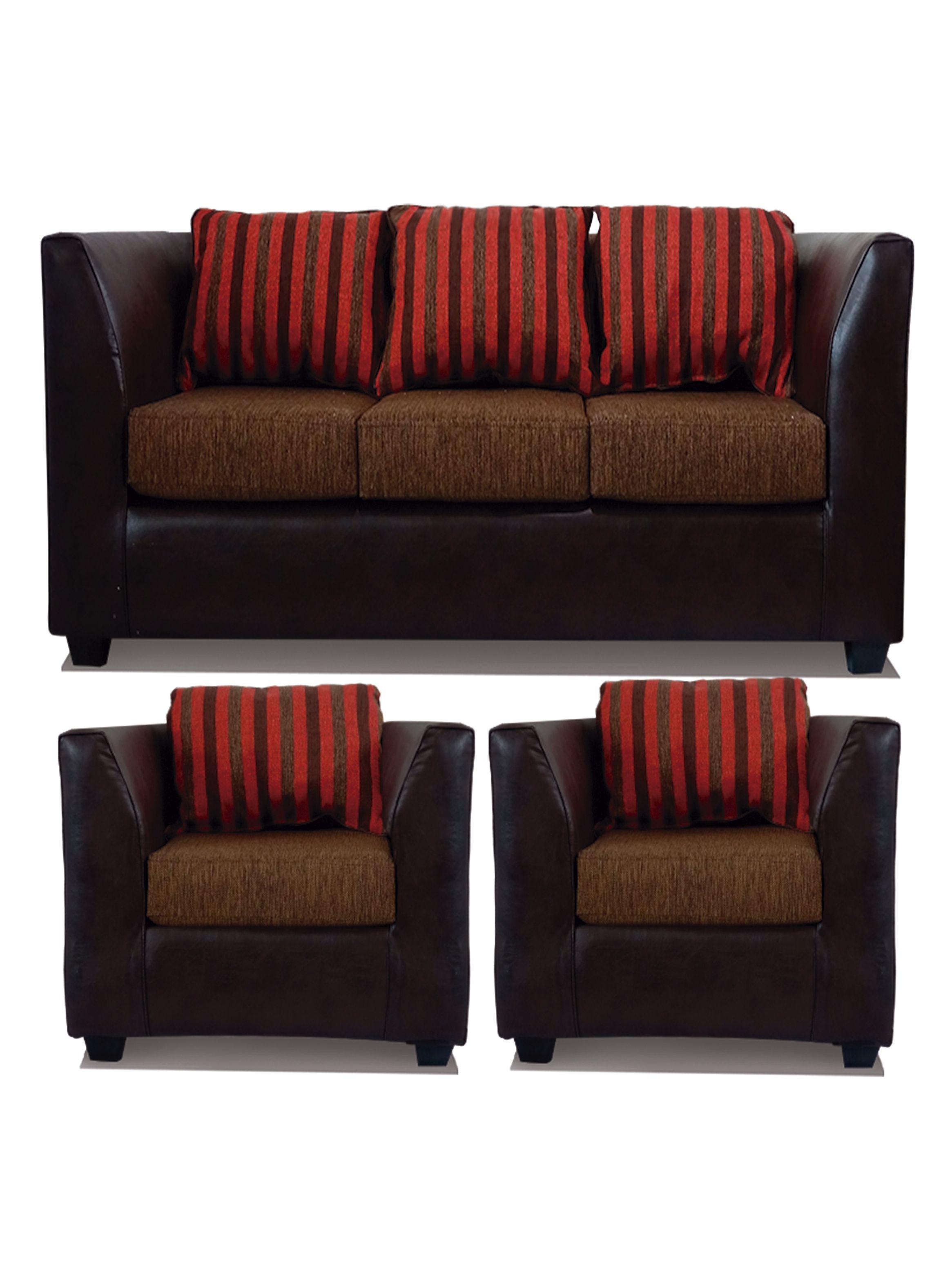 Juego Living Valentino 3 Cuerpos + Sillones Tela/PU-0