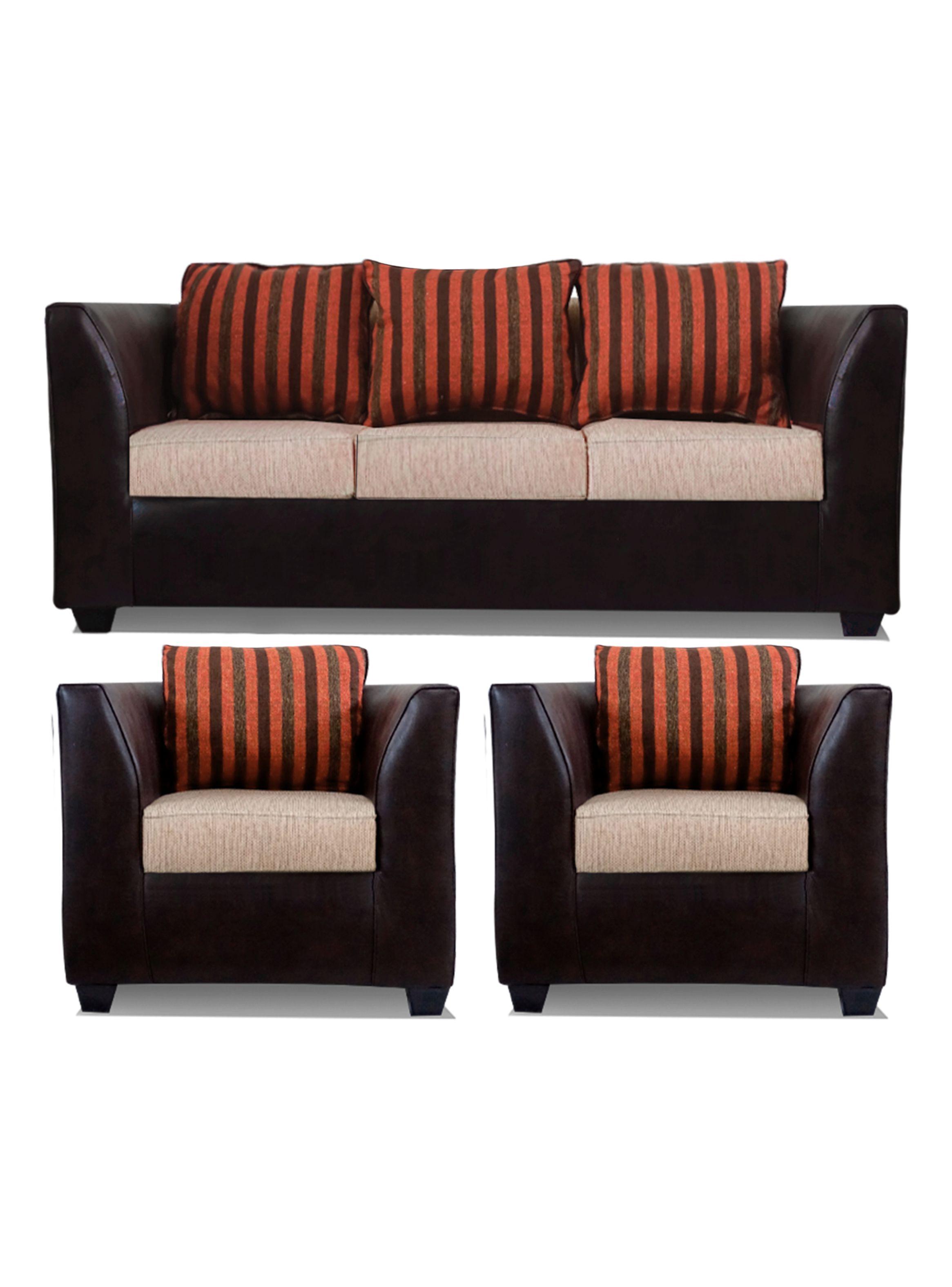 Juego Living Valentino 3 Cuerpos + Sillones Tela/PU-0