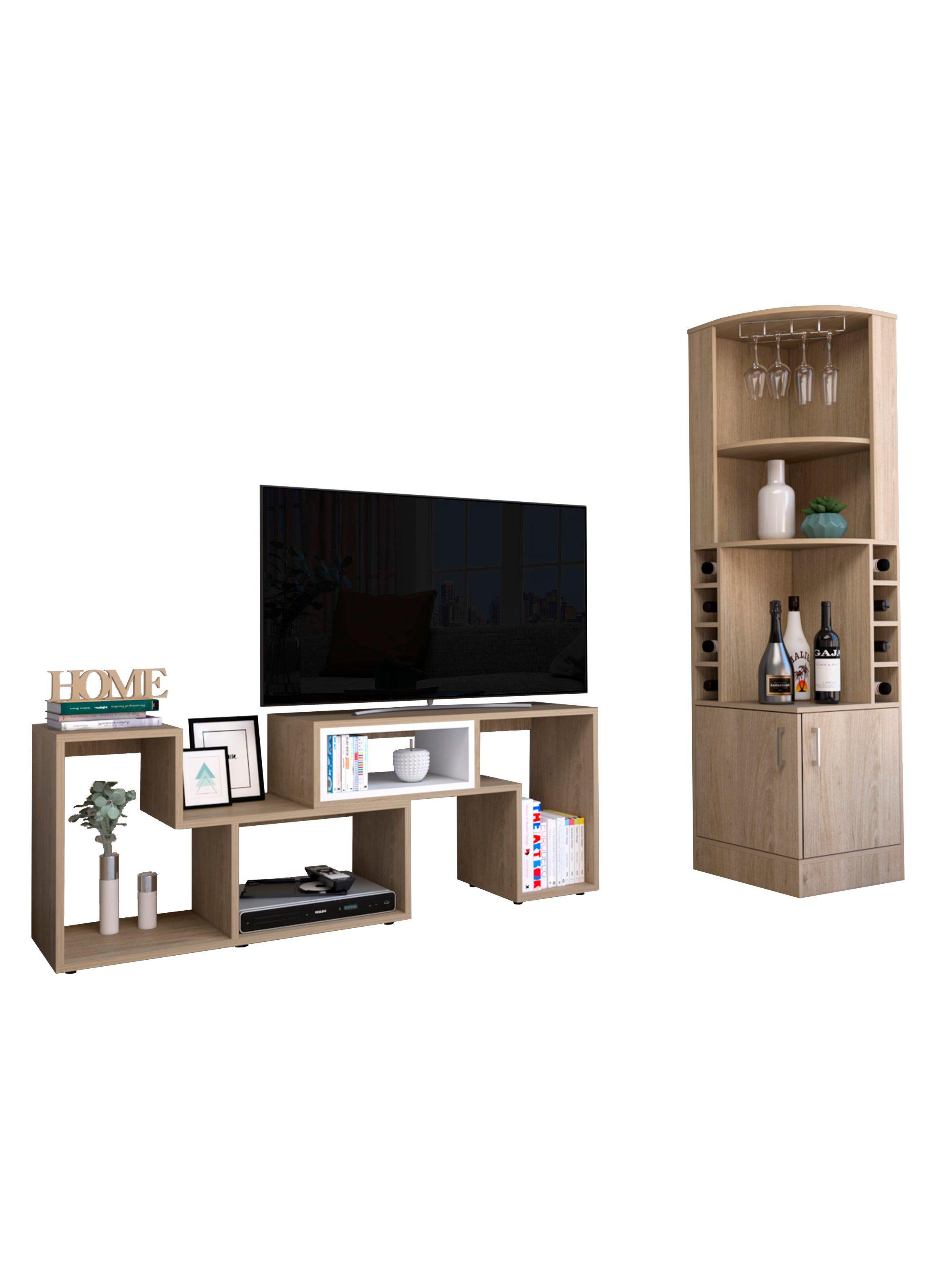 Bar Esquinero + Rack TV 40" Extensible Beijing-0