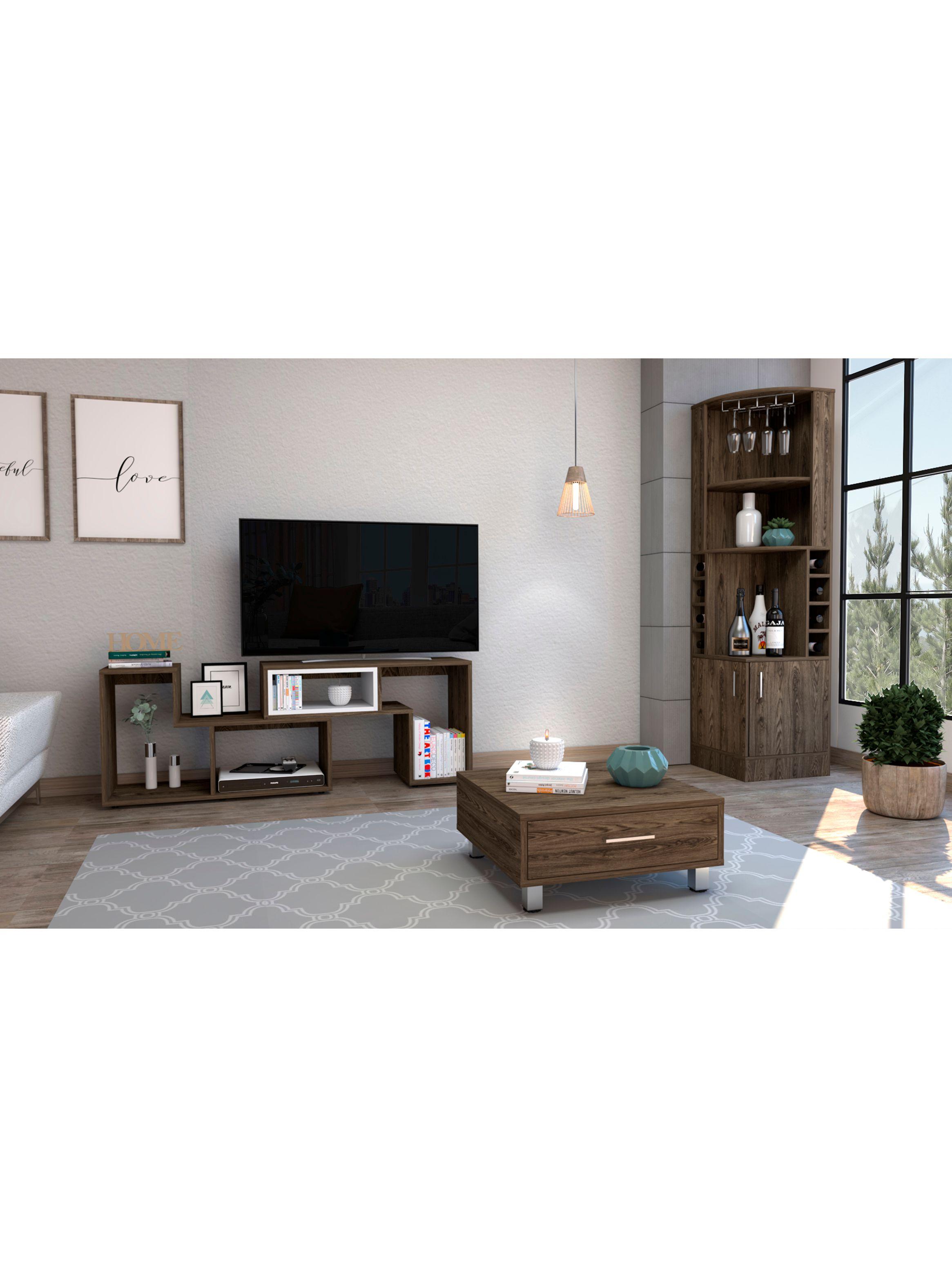 Bar Esquinero + Rack Extensible TV40" + Mesa Centro-4