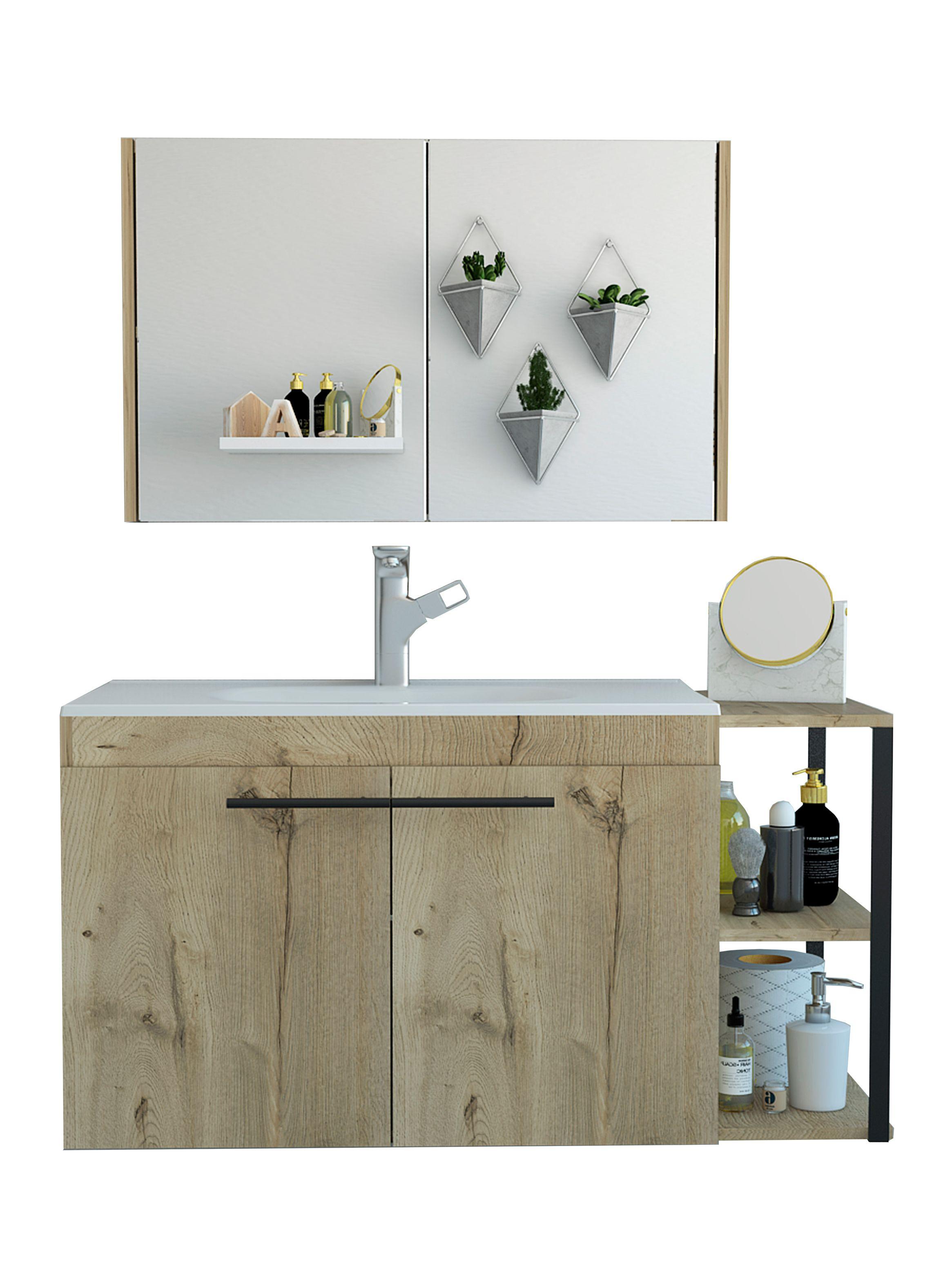 Botiquín + Mueble Lavamanos Flotante Khari 80-0