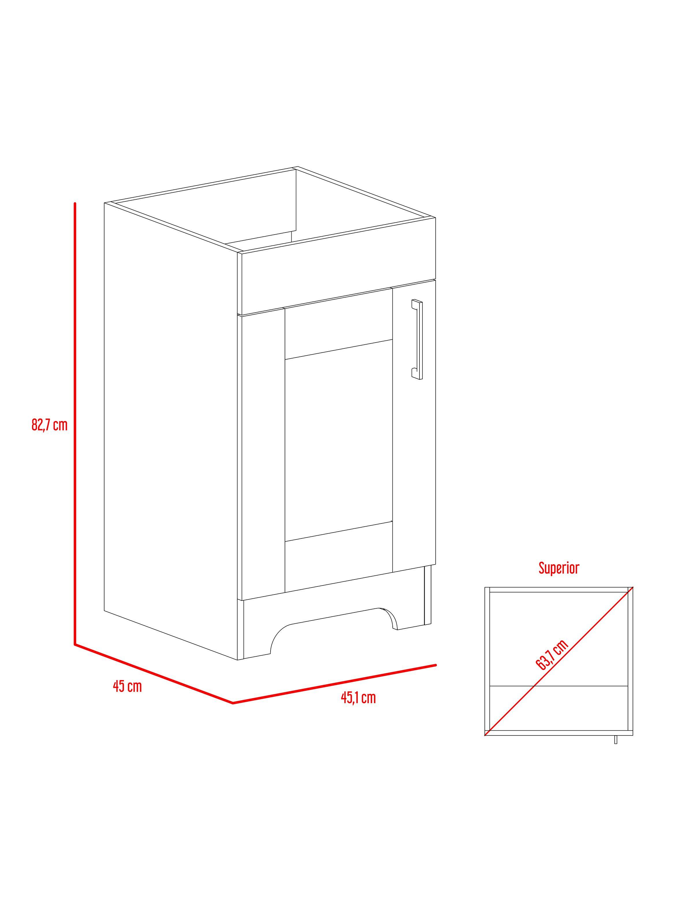 Botiquín + Mueble Lavamanos 1 Puerta My Bath-4