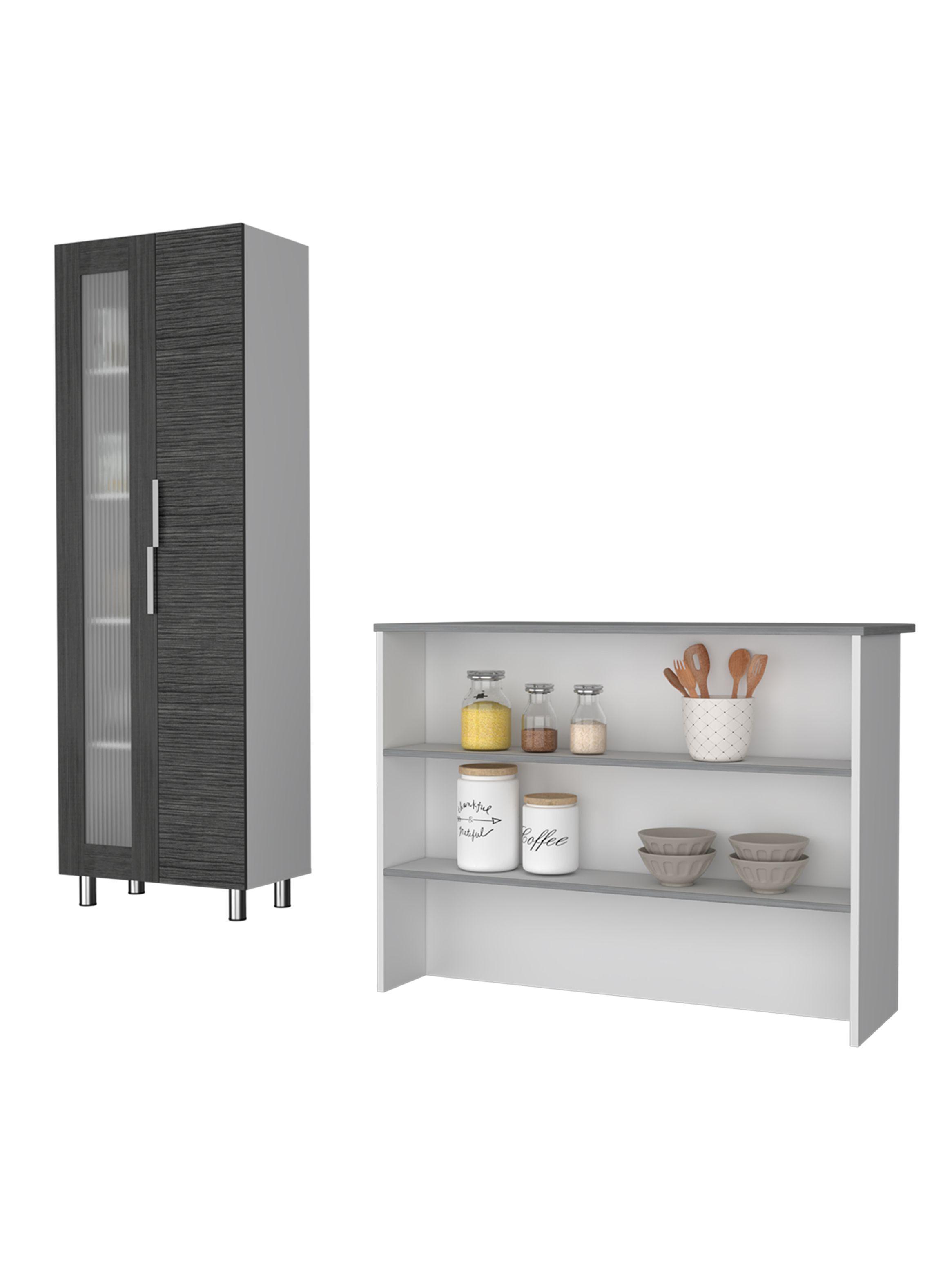Mueble Alacena + Barra Auxiliar de Cocina Fendi-0