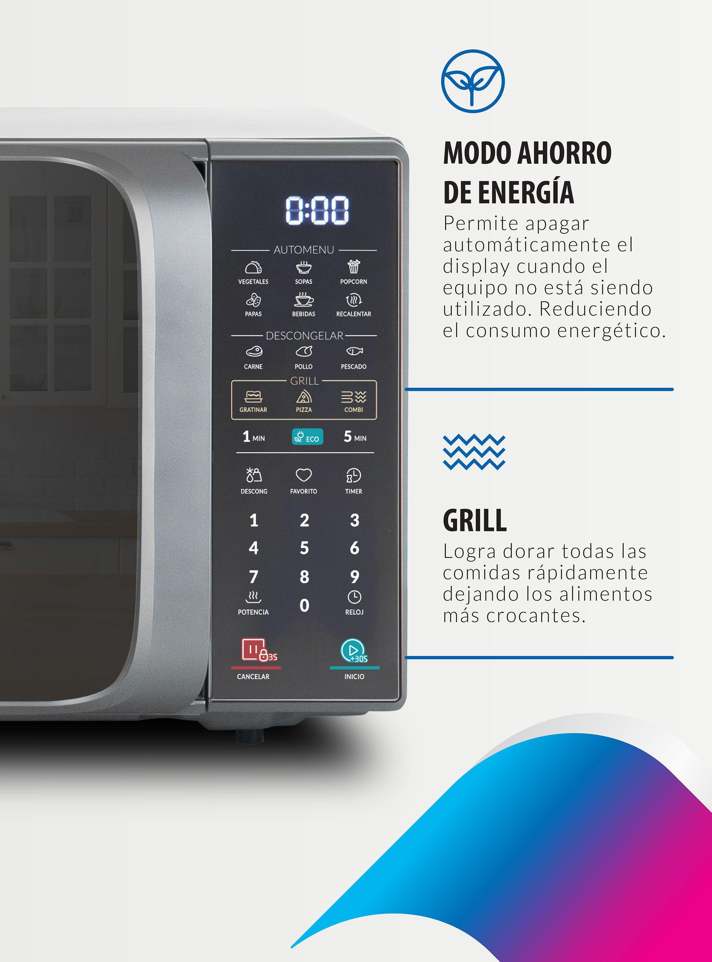 Microondas Digital 23 Litros Espejado con Grill D223DS-6
