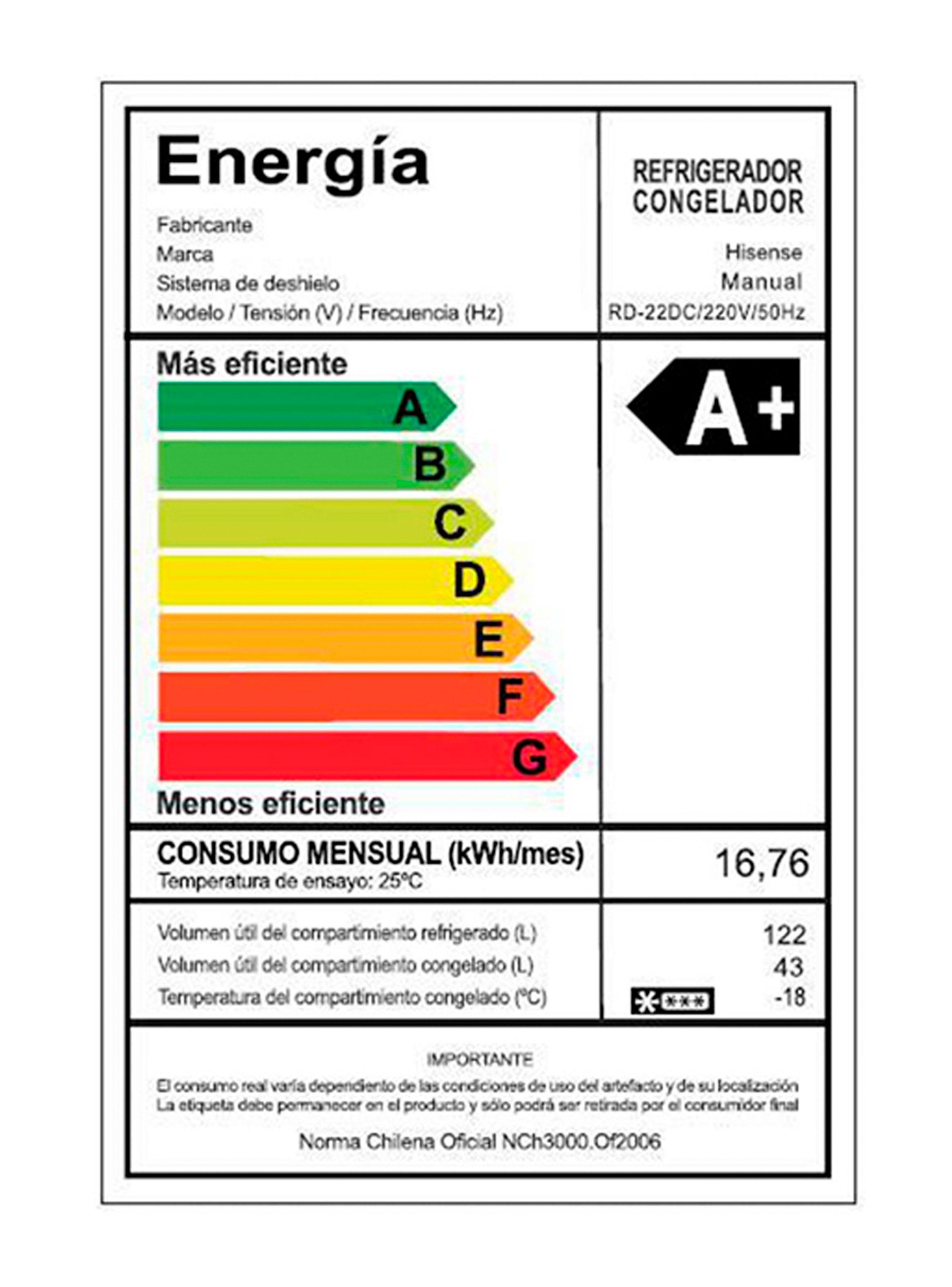 Refrigerador Bottom Freezer Frío Directo 165 Litros RD-22DC-9