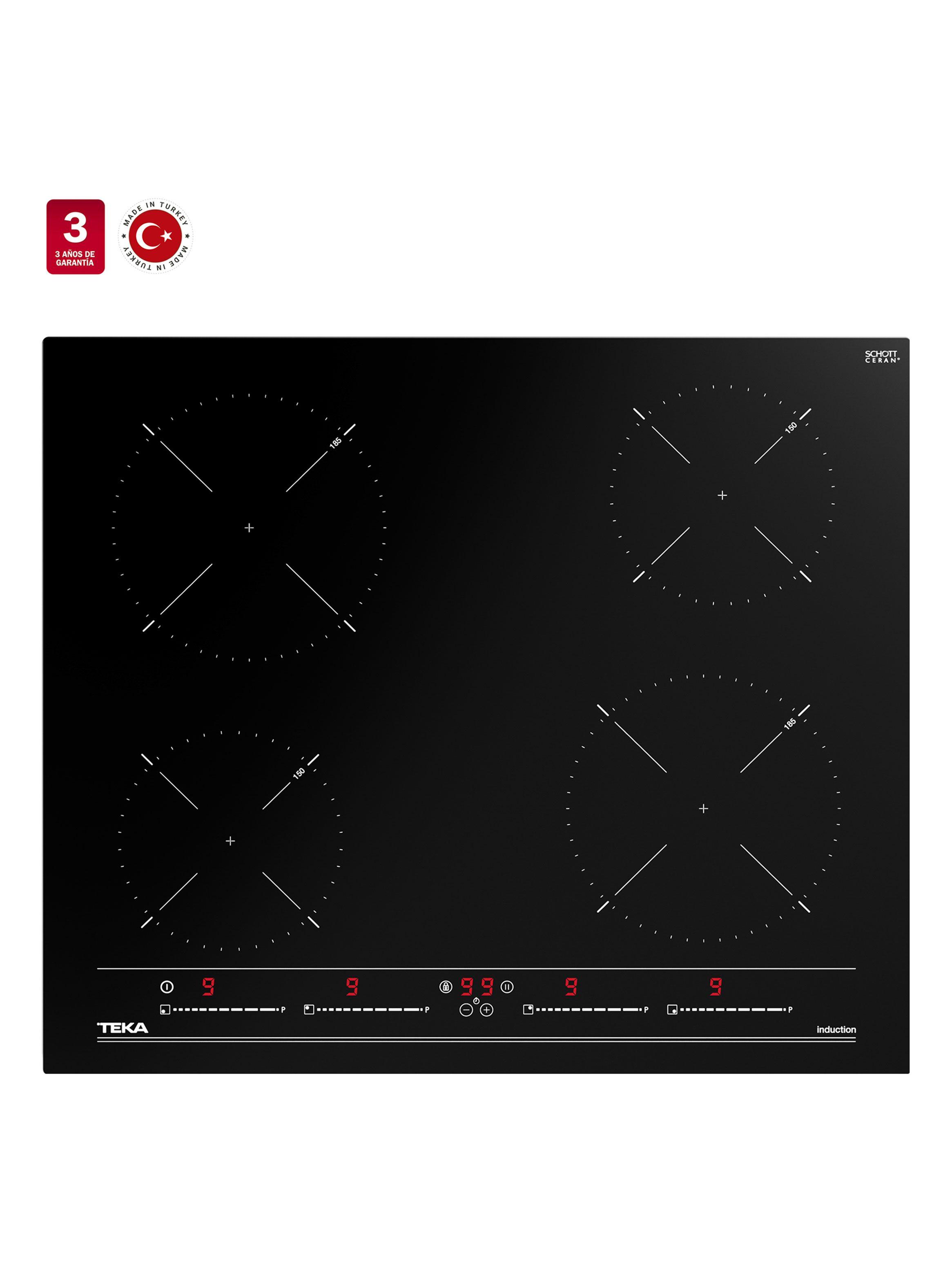 Encimera Inducción 4 Quemadores IBC 64010 BK MSS Negro-2