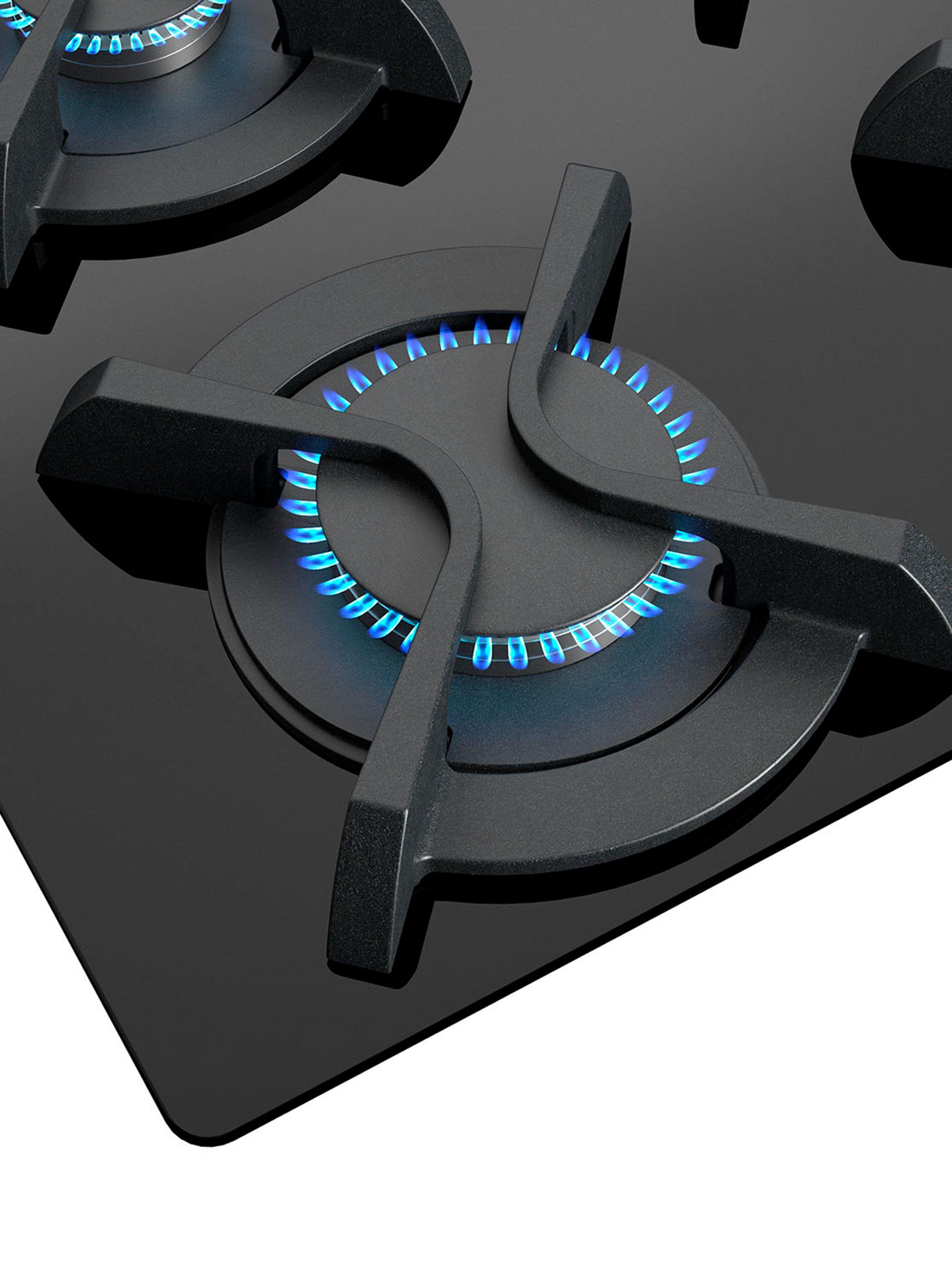Cocina a Gas Cristal 4 Quemadores GBC 64003 KBN Negro-5