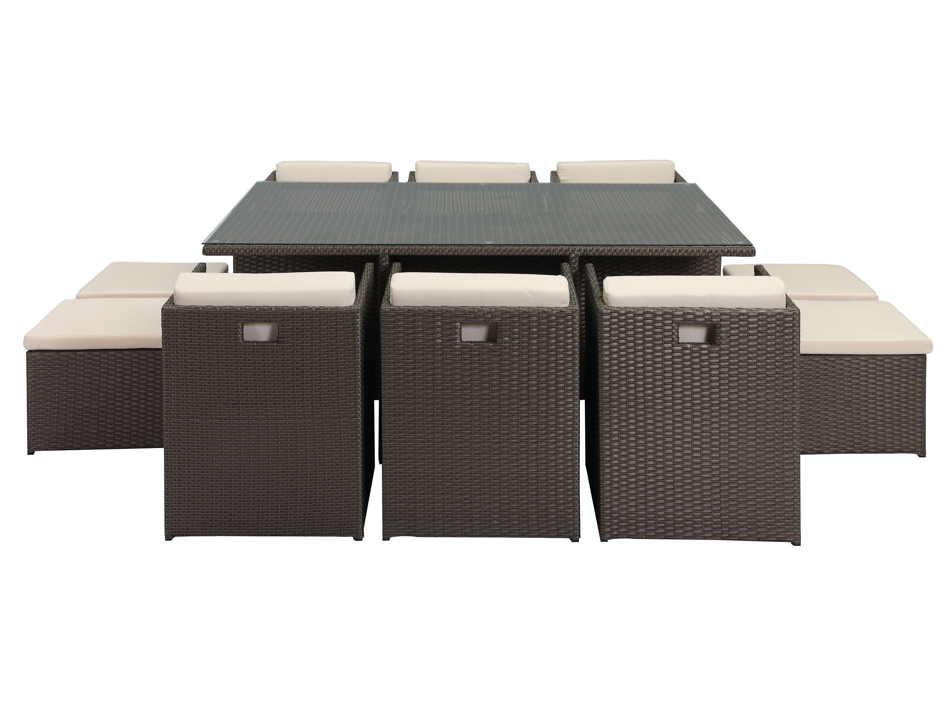Juego de Comedor Terraza Durban 6 Sillas + 4 Poufs-1