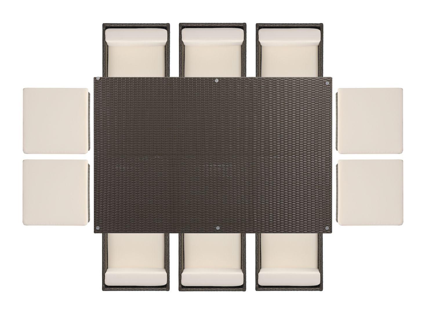 Juego de Comedor Terraza Durban 6 Sillas + 4 Poufs-8