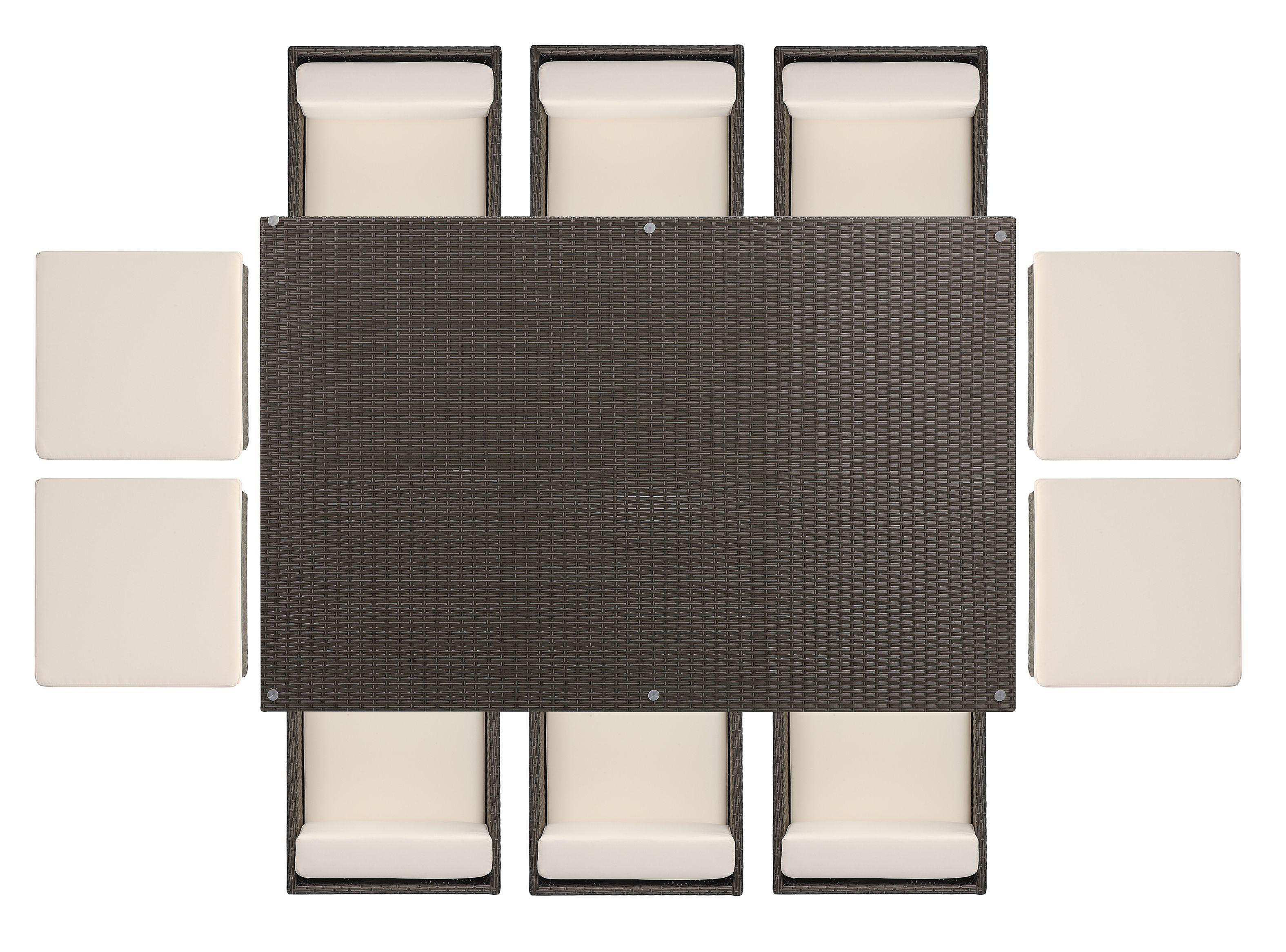 Juego de Comedor Terraza Durban 6 Sillas + 4 Poufs-3