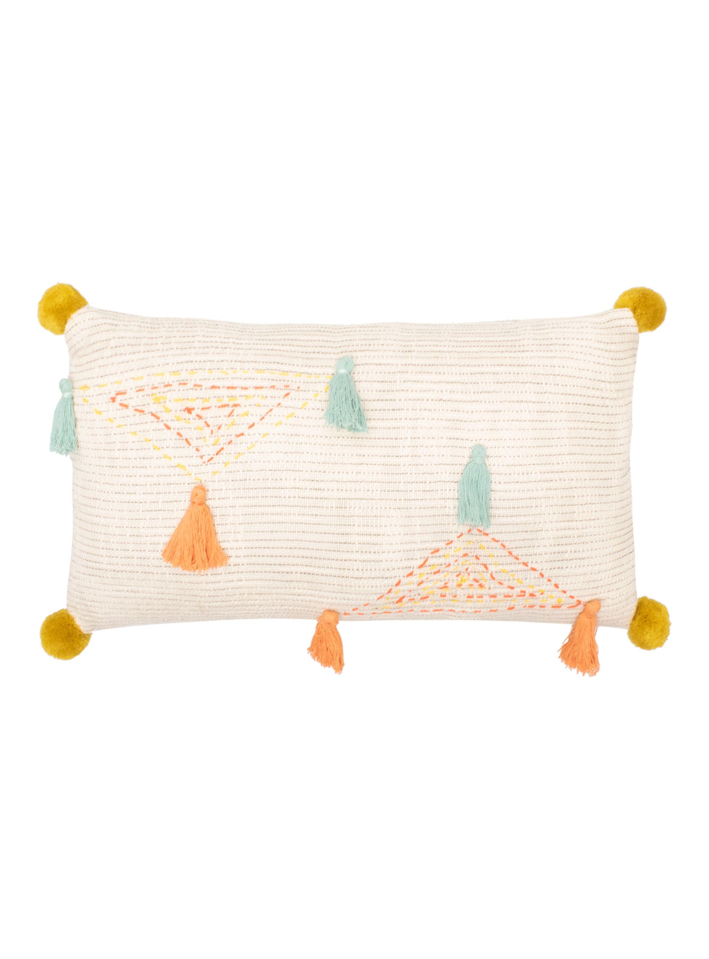 Cojín Attimo Tejido Pompones 30x55cm-0