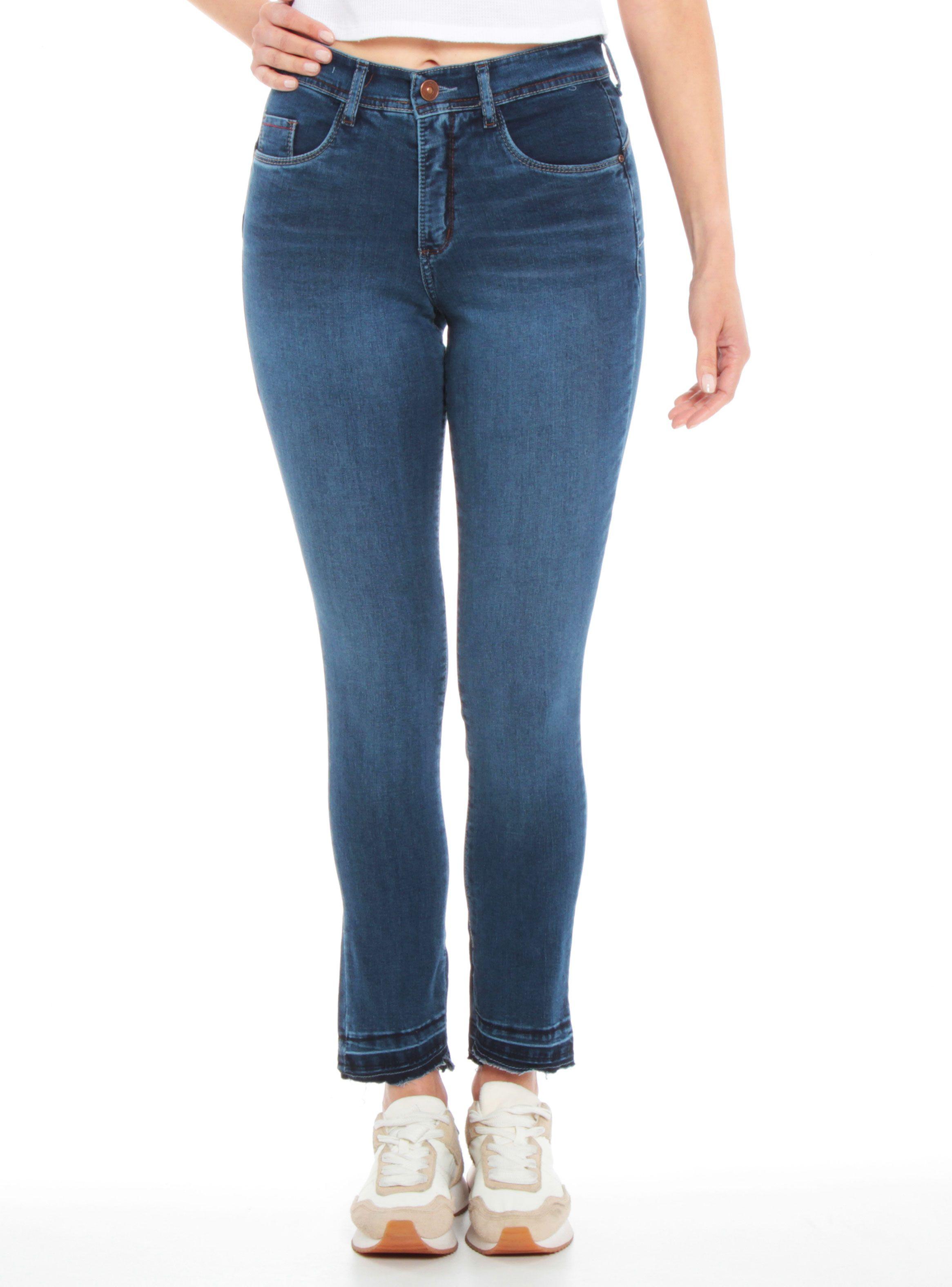 Jeans Pitillo Basta Desflecada 1 Botón-0