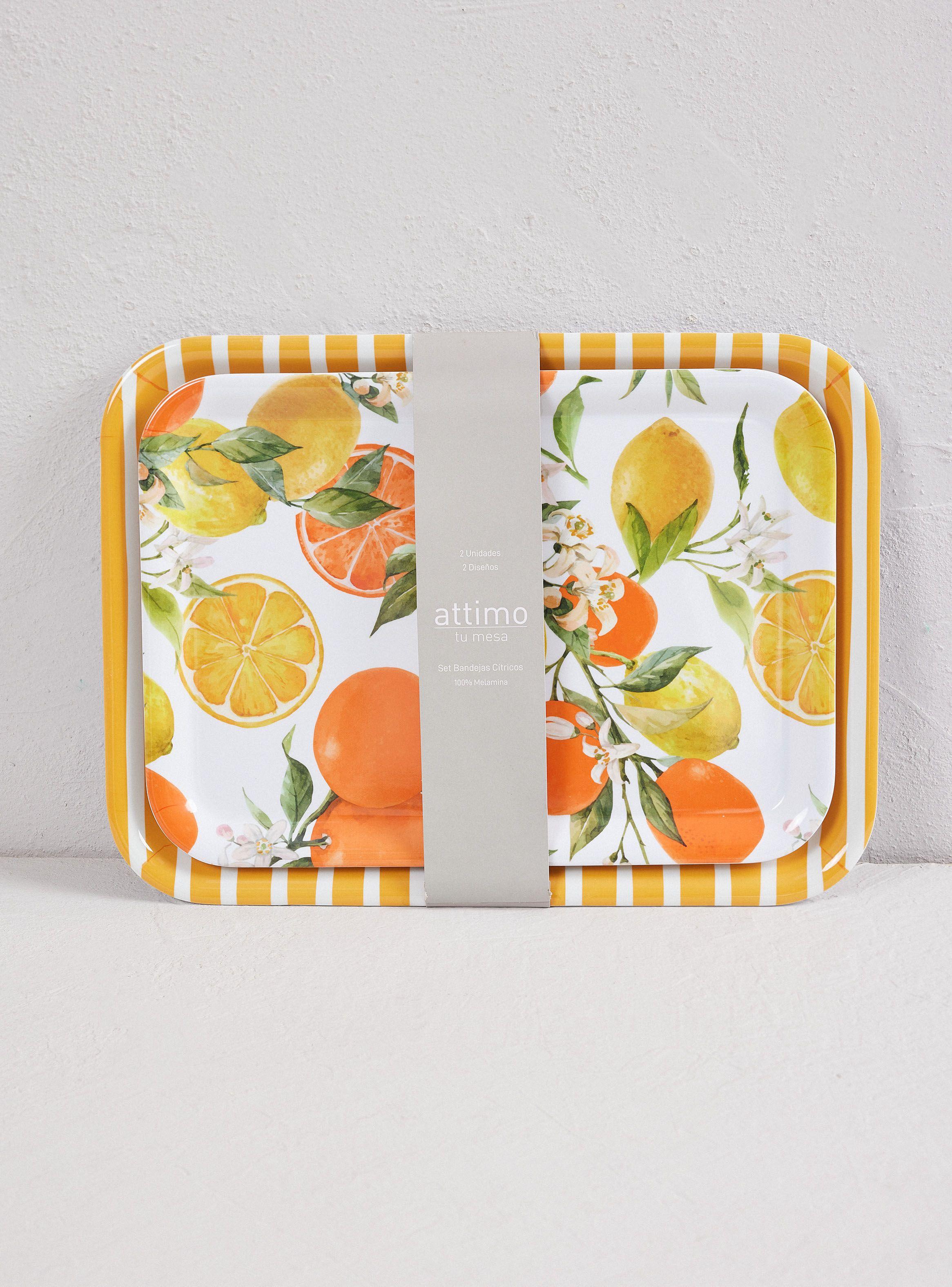 Set 2 Bandejas Melamina Cítricos-4
