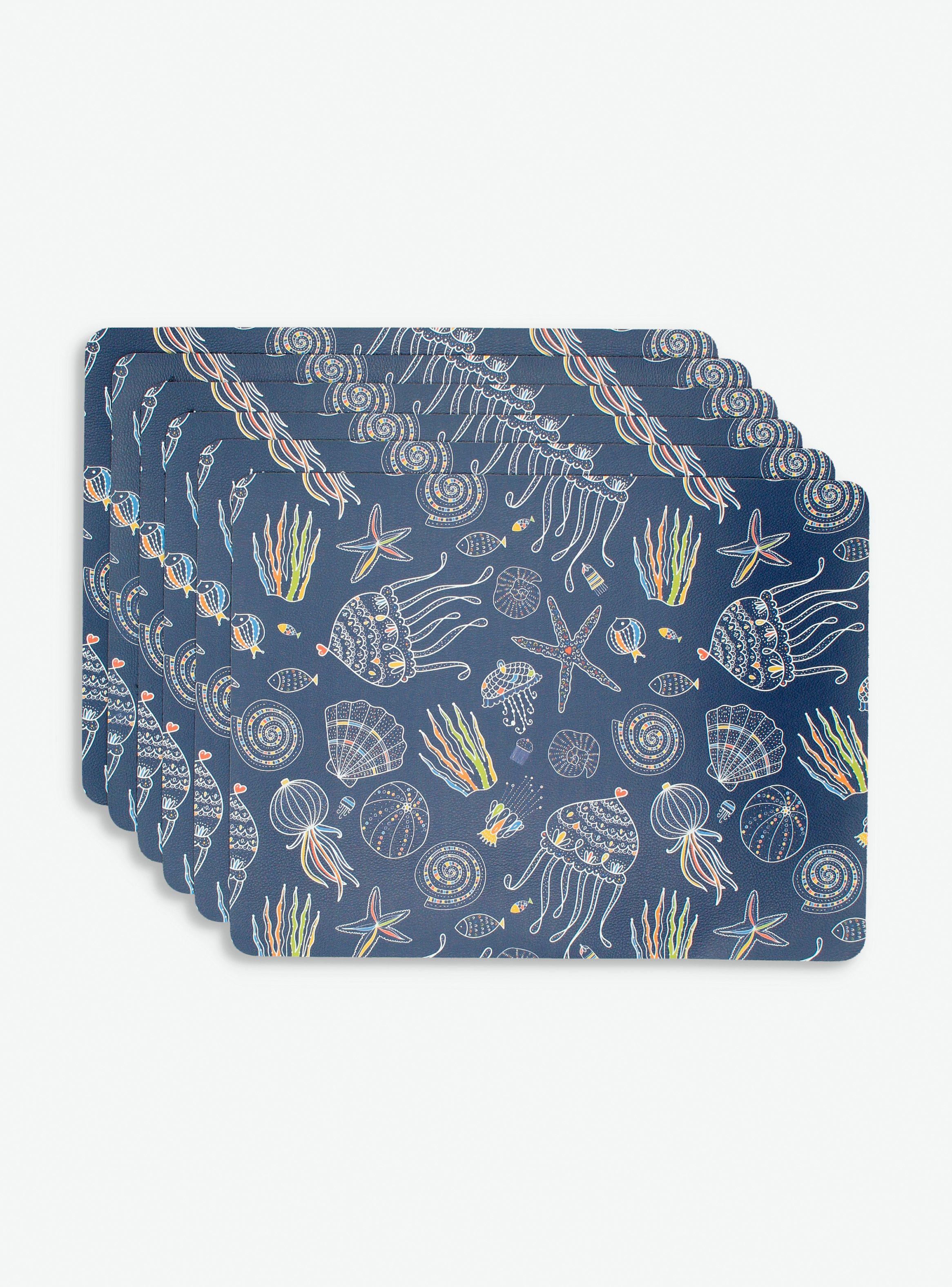 Set 6 Individuales Azul Profundo 40 x 30 cm-0