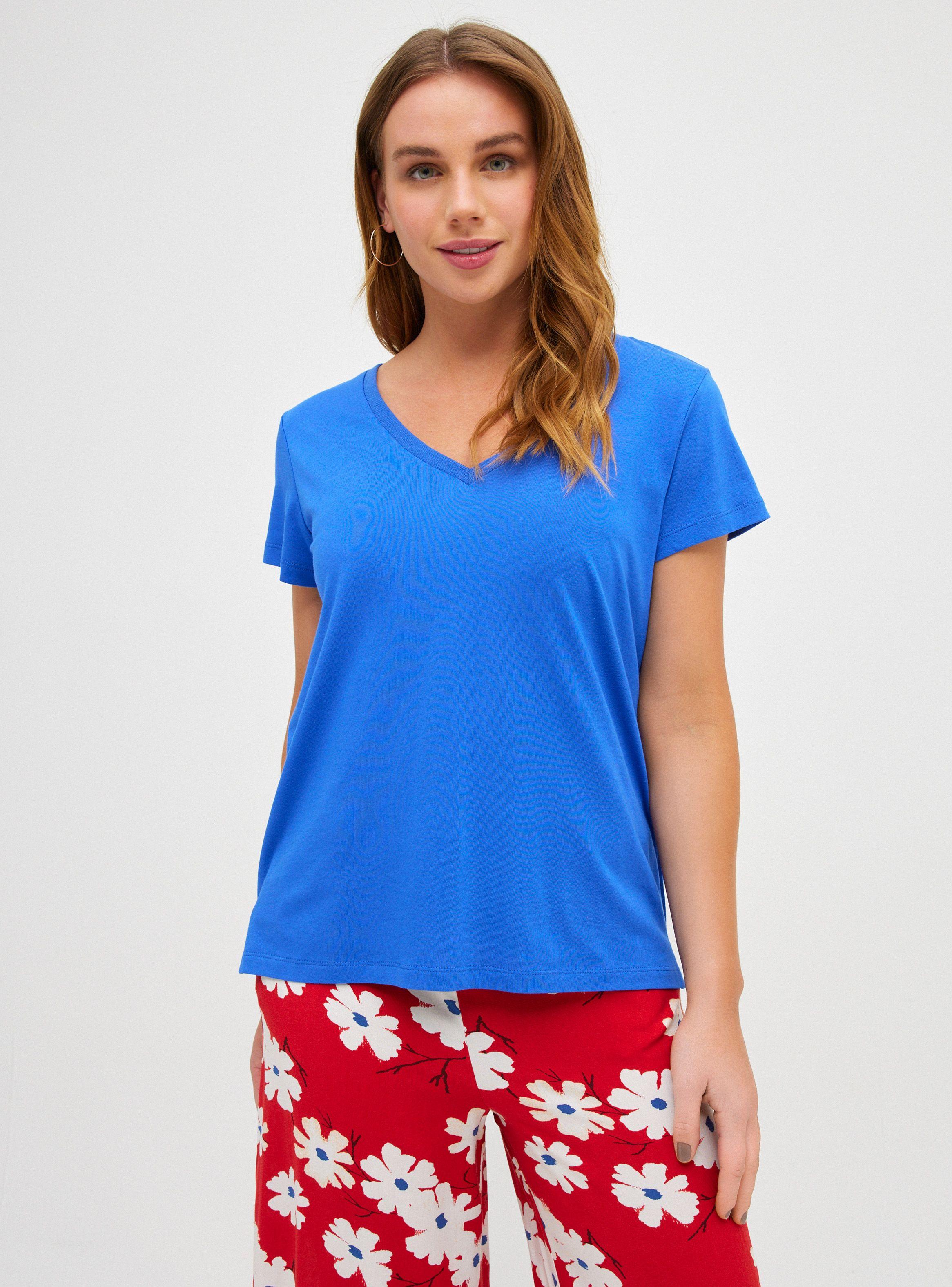 Polera Color Liso Cuello V-0