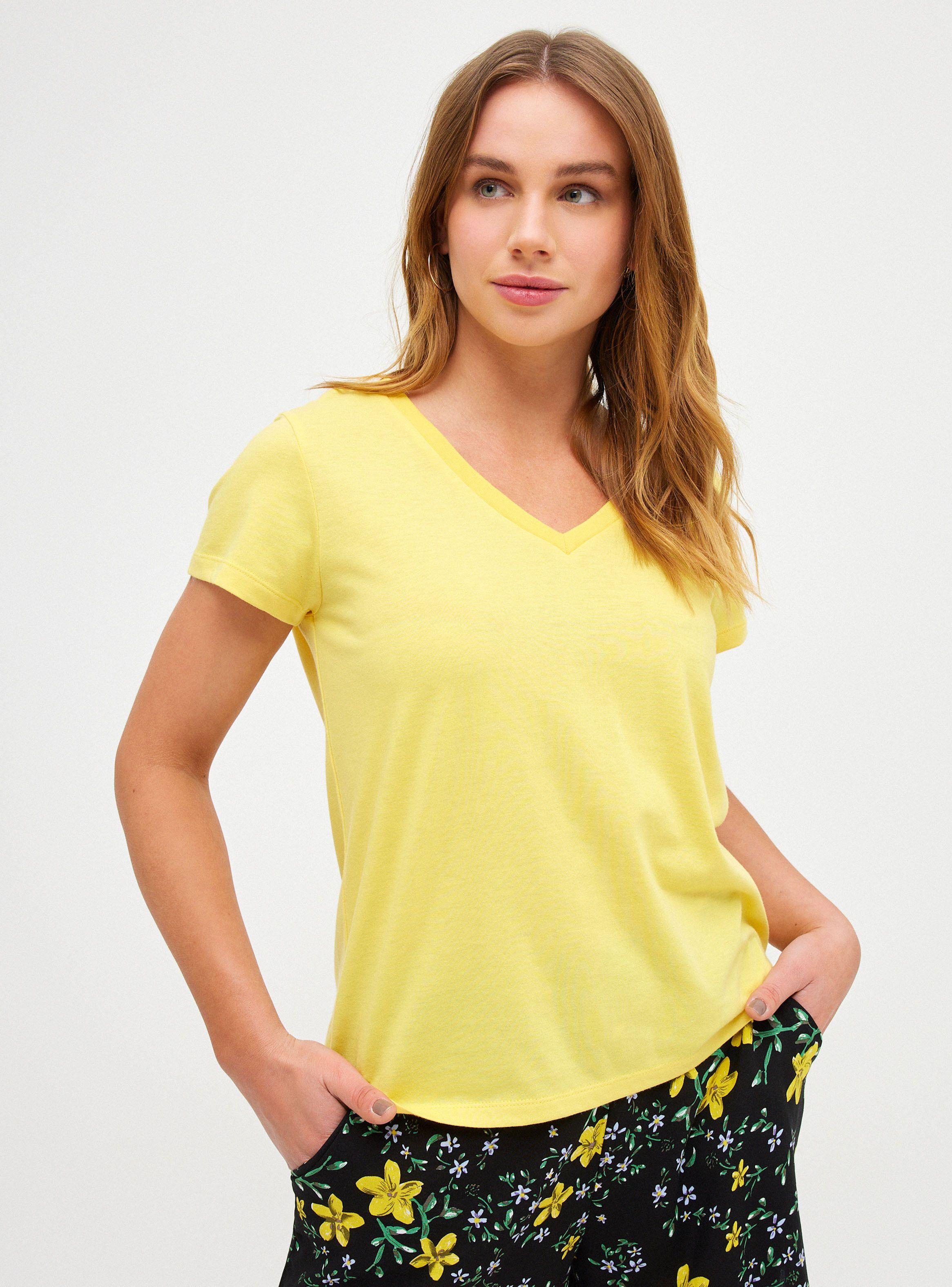 Polera Color Liso Cuello V-0