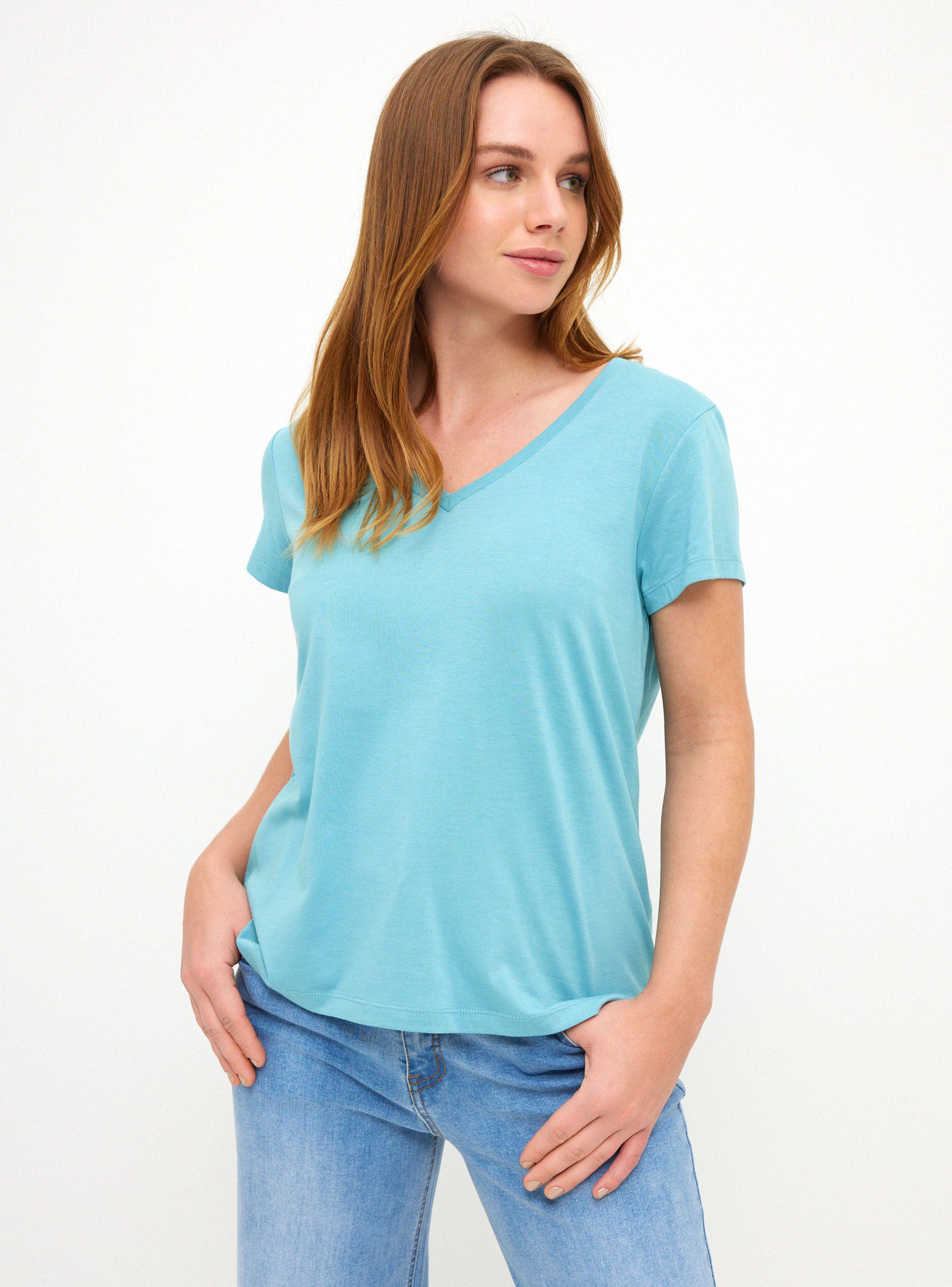 Polera Color Liso Cuello V-0
