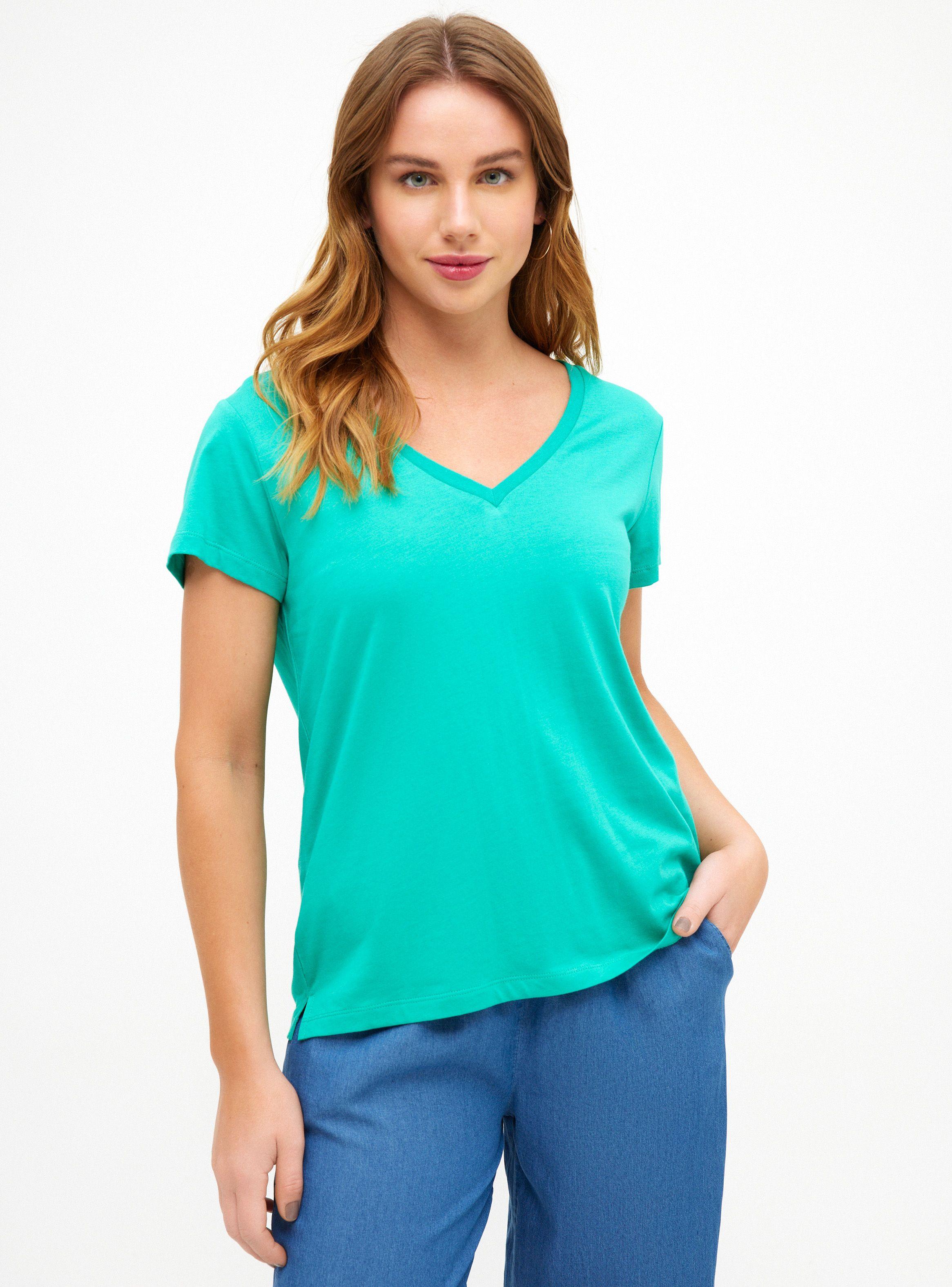 Polera Color Liso Cuello V-0