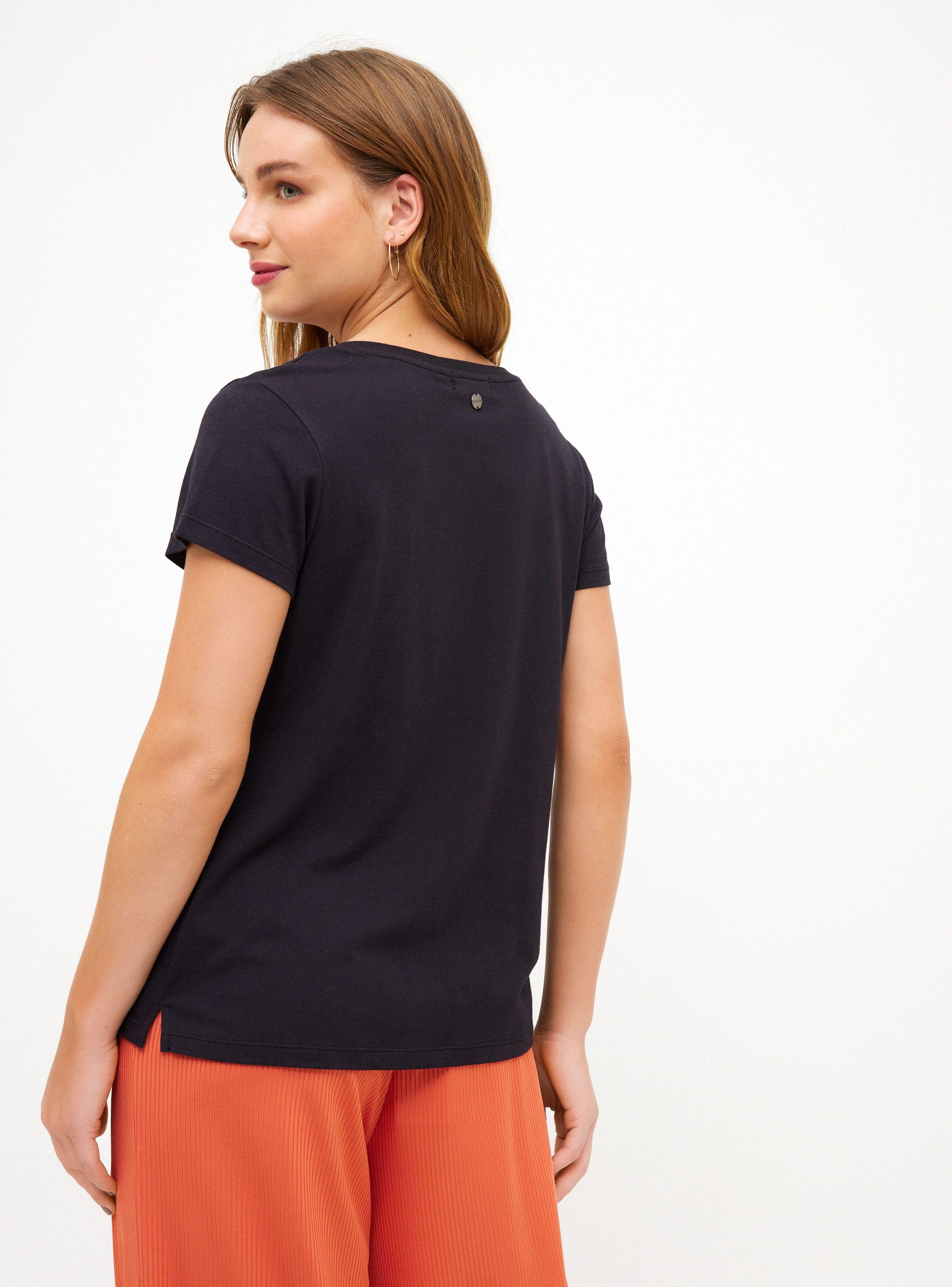 Polera Color Liso Cuello V-1