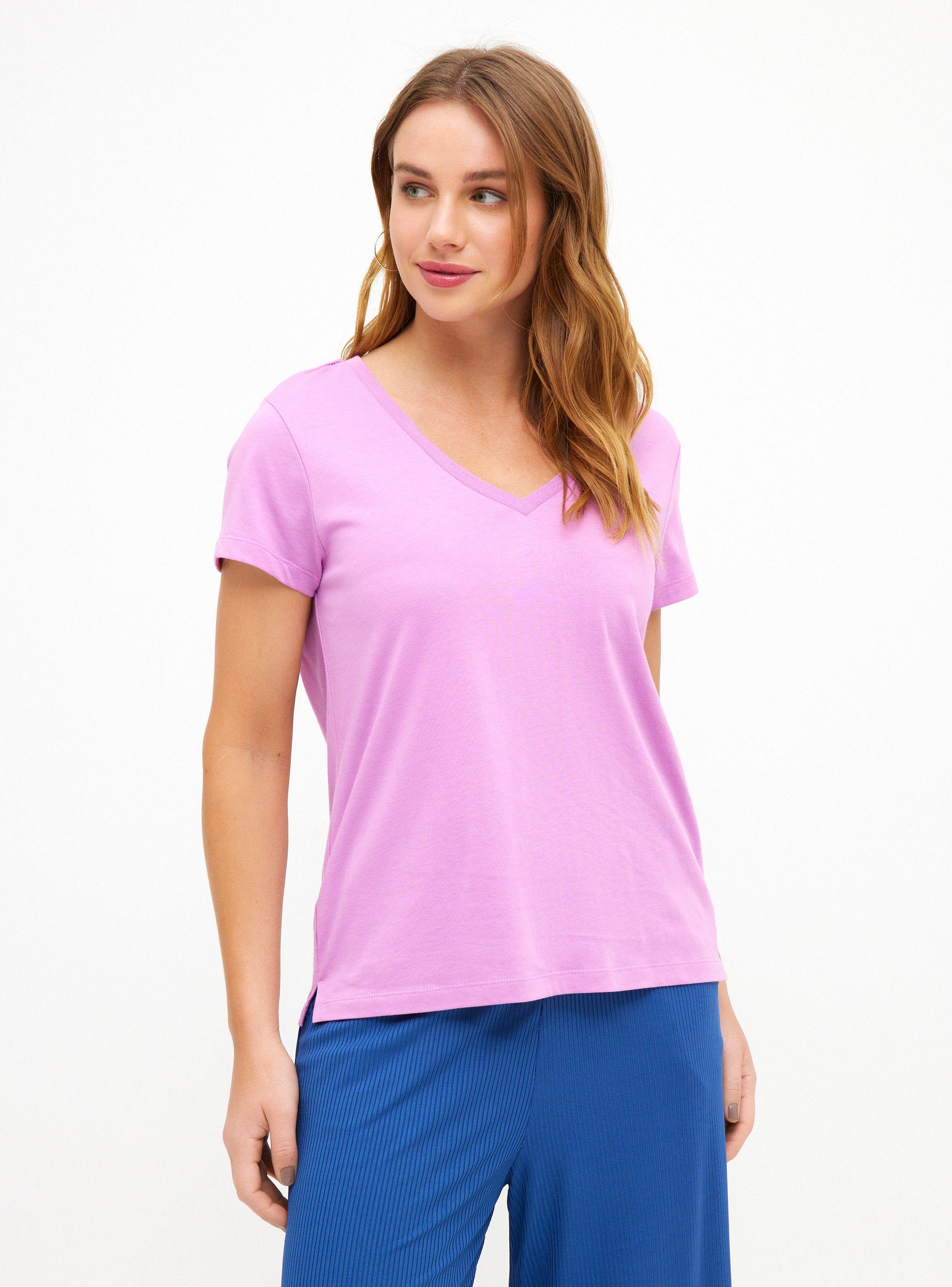 Polera Color Liso Cuello V-0