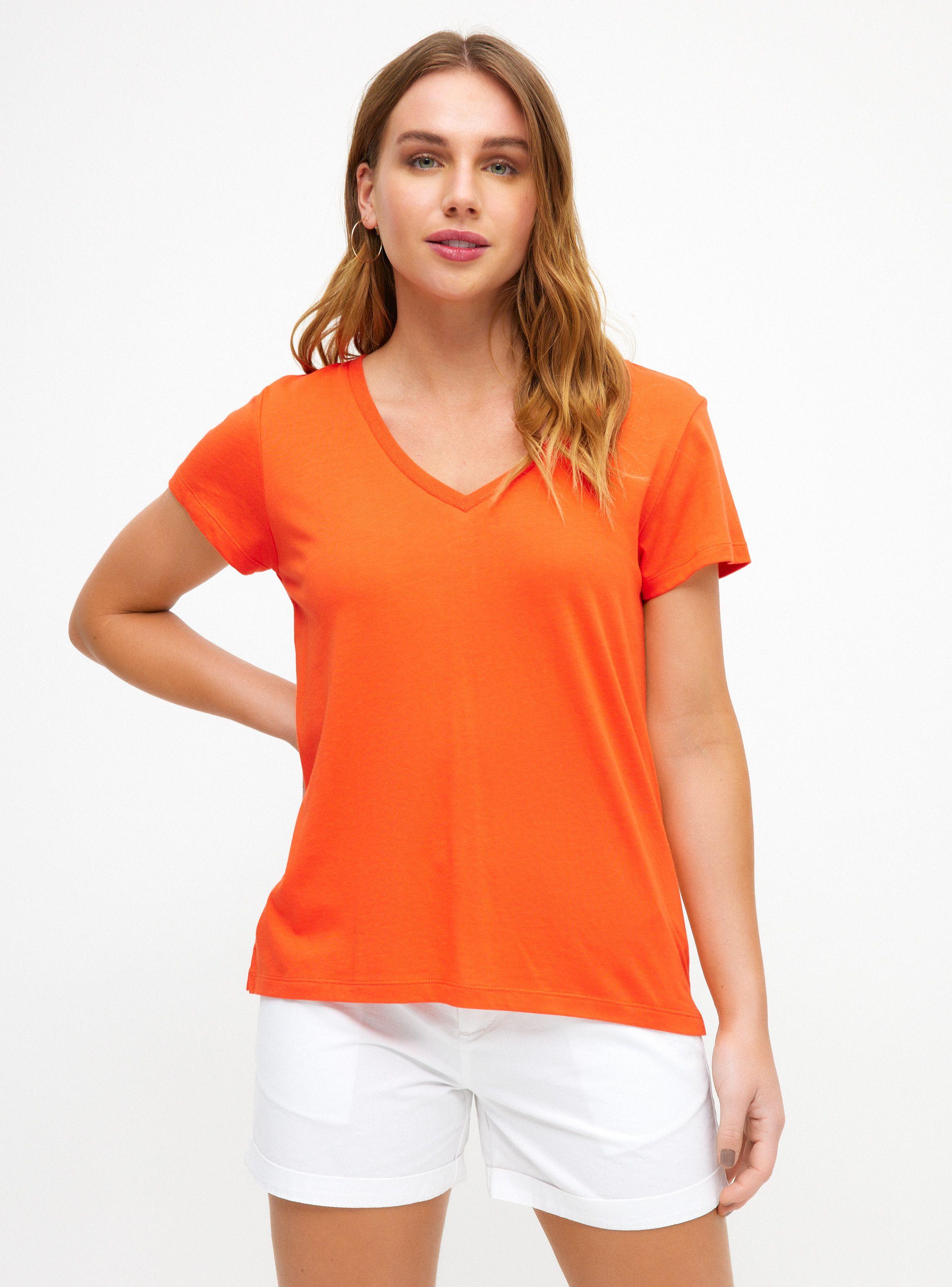 Polera Color Liso Cuello V-0