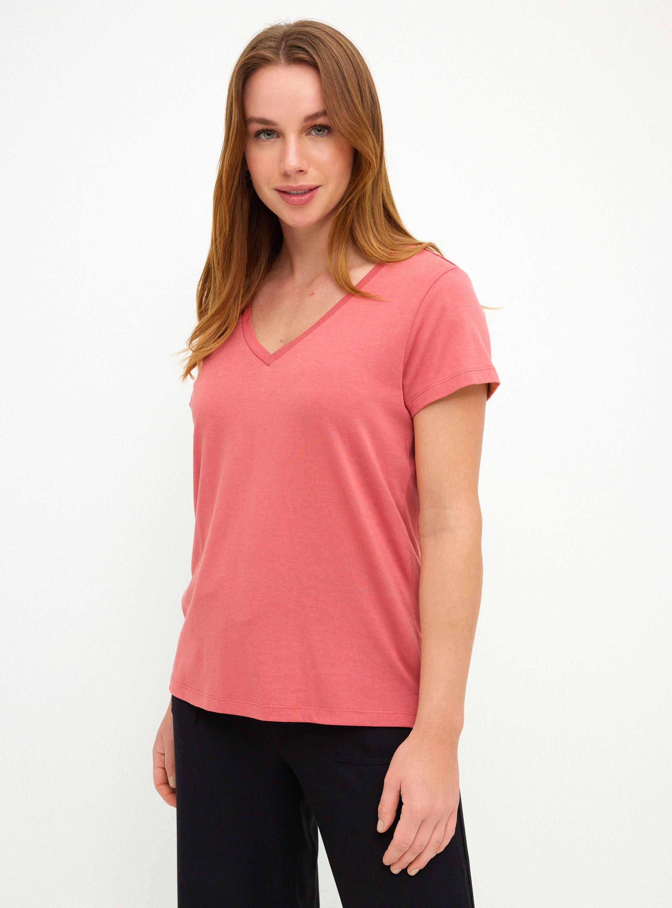 Polera Color Liso Cuello V-0