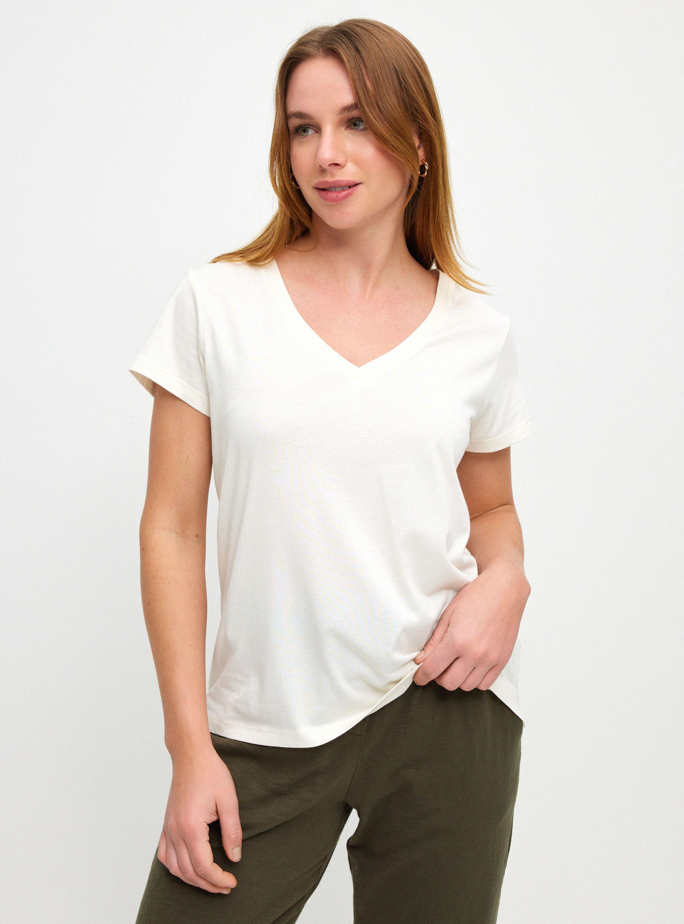 Polera Color Liso Cuello V-0