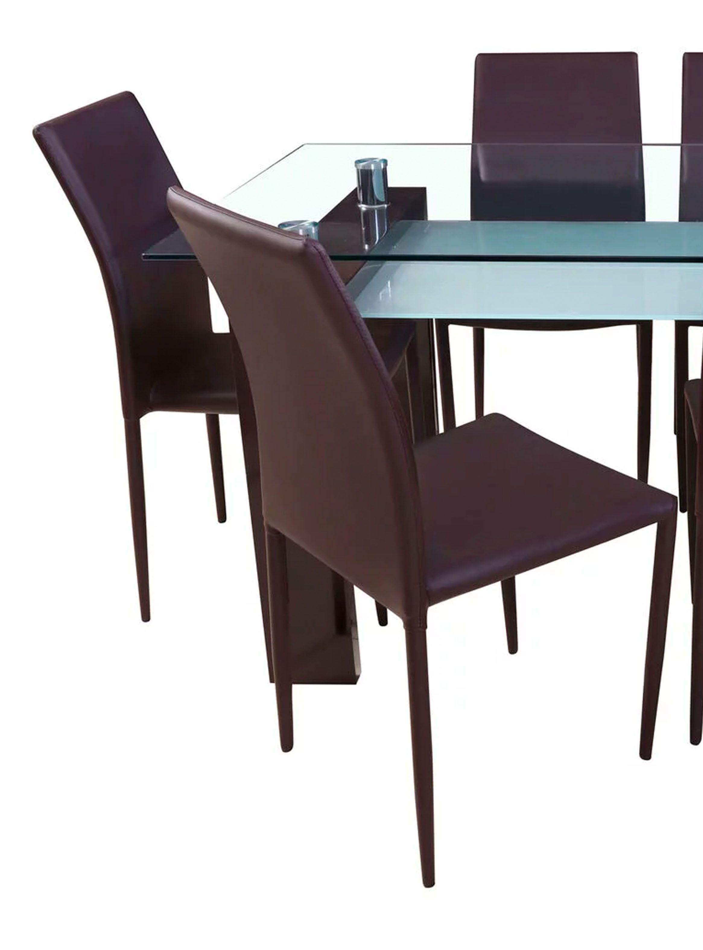 Juego de Comedor Vidrio Everett Brown + 6 Sillas Stylo-3