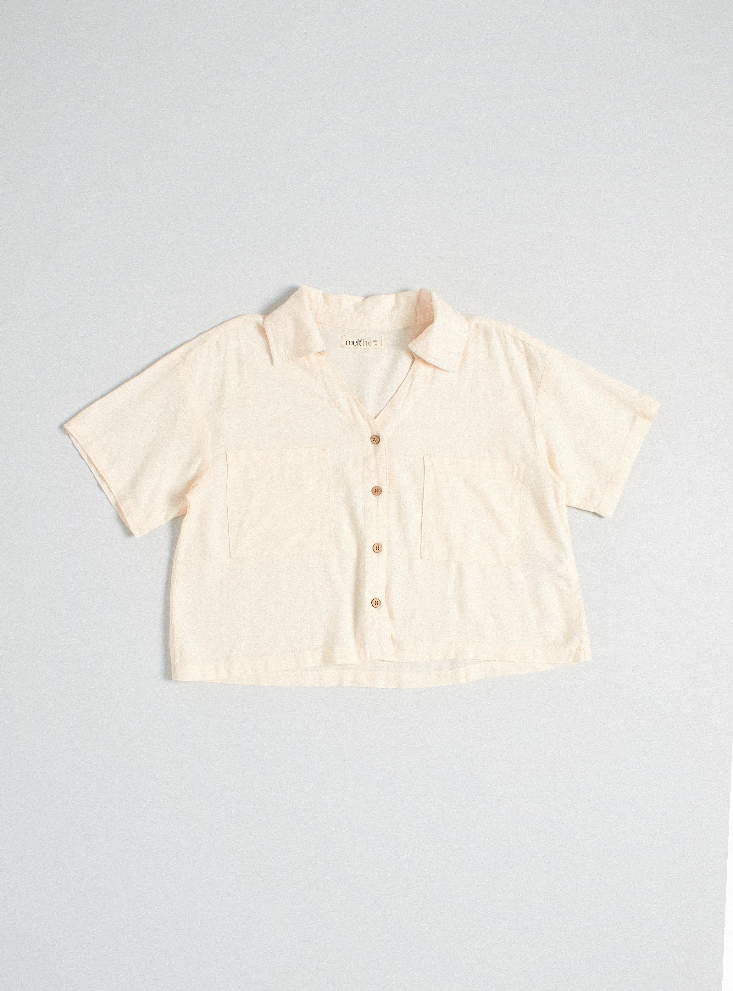 Blusa Lino con Cuello y Bolsillos-2