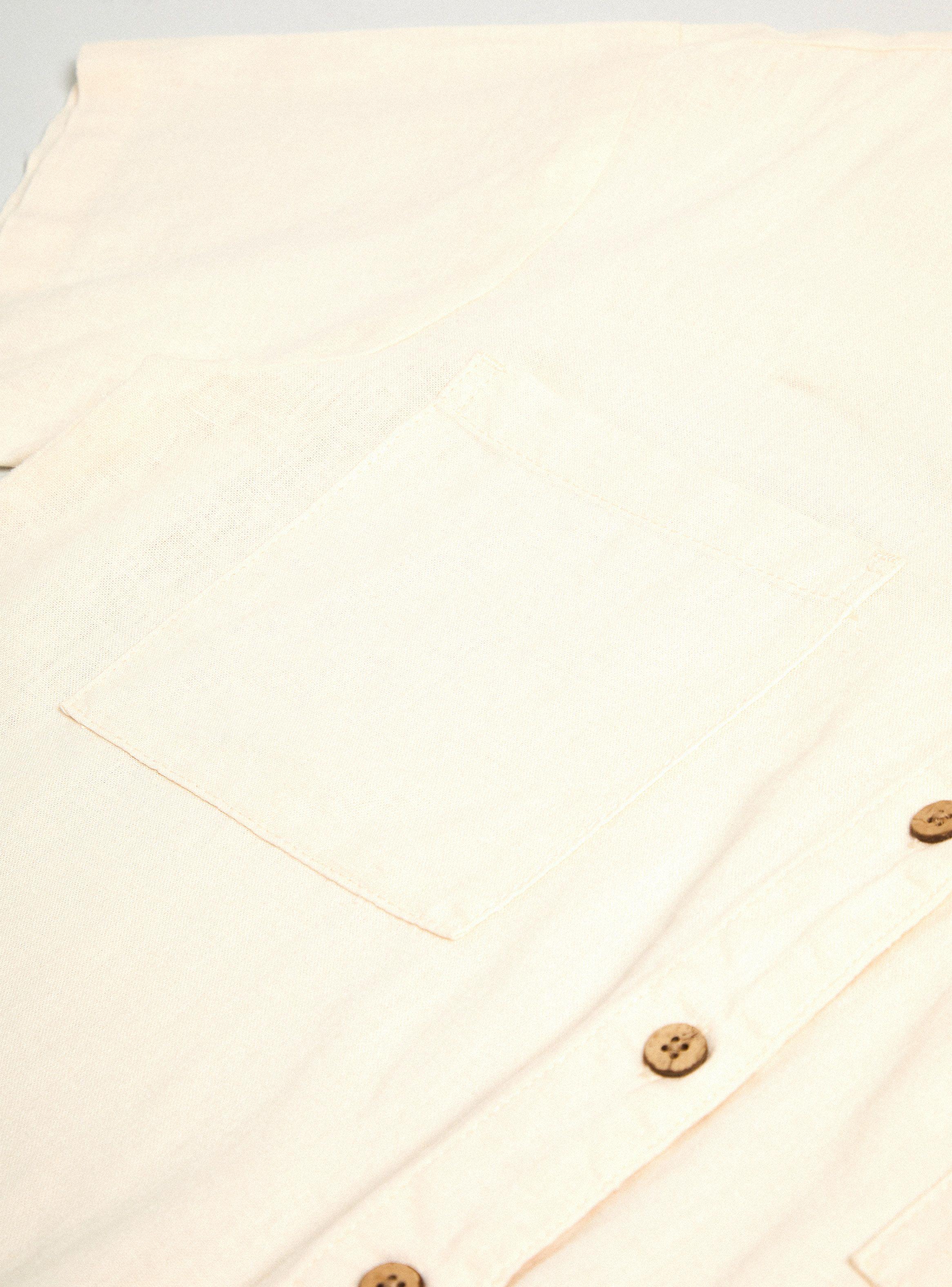 Blusa Lino con Cuello y Bolsillos-4