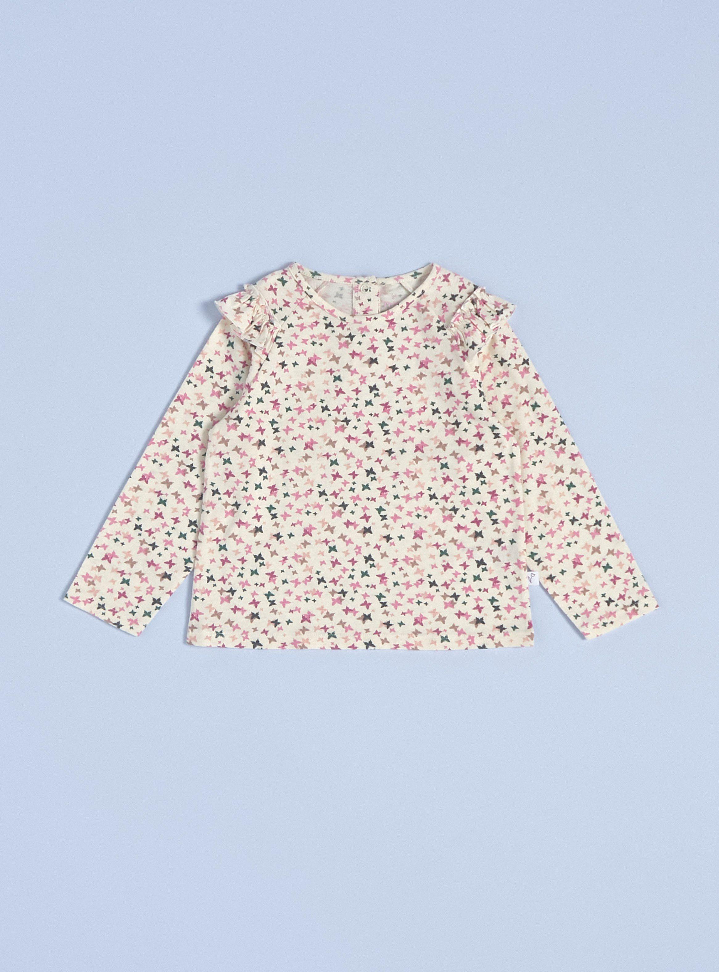 Polera Manga Vuelos Estampada-0