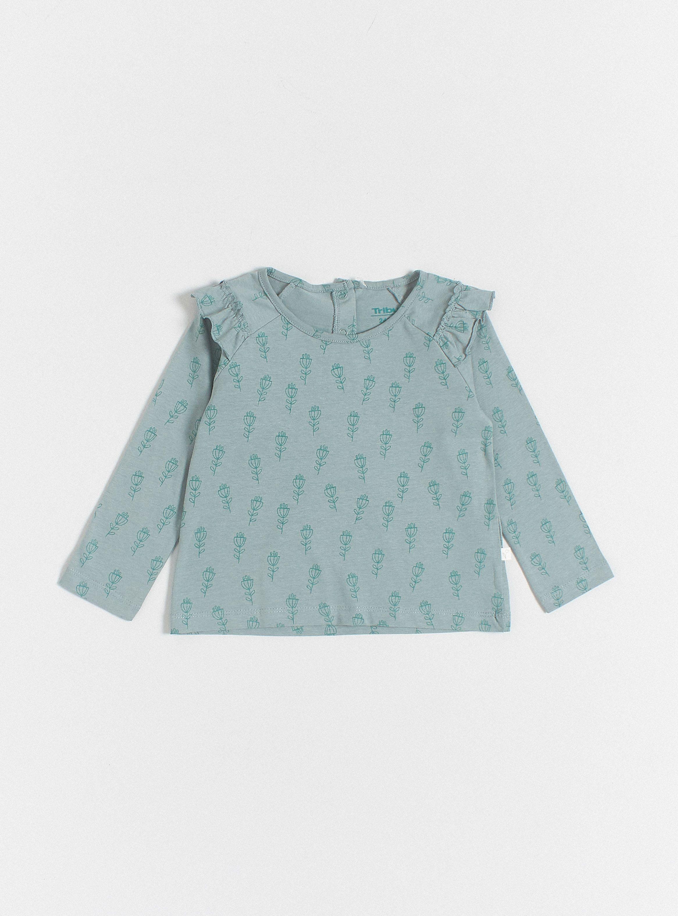 Polera Manga Vuelos Estampada-0