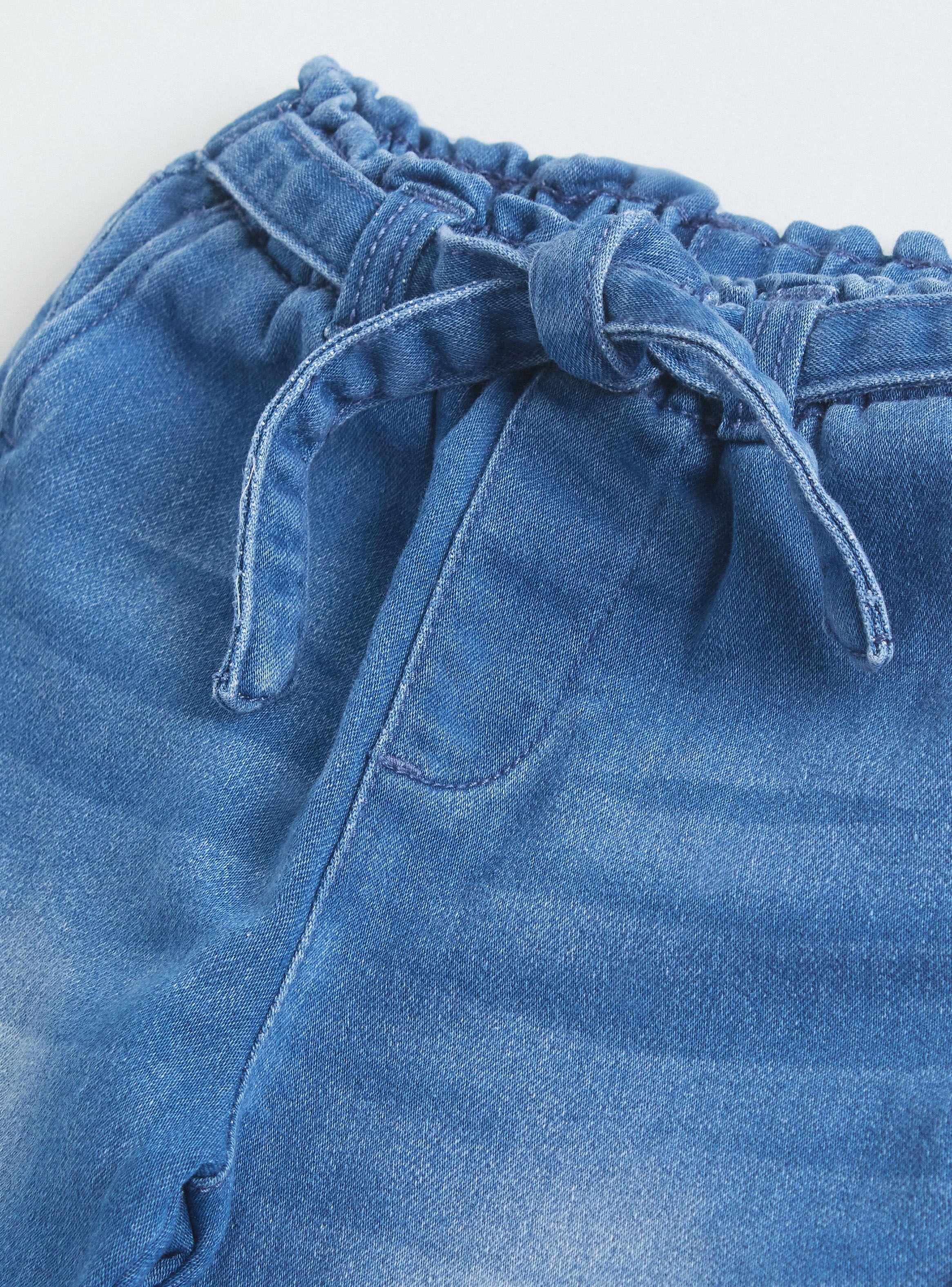 Jeans Knit Denim Cinturón Niña-2