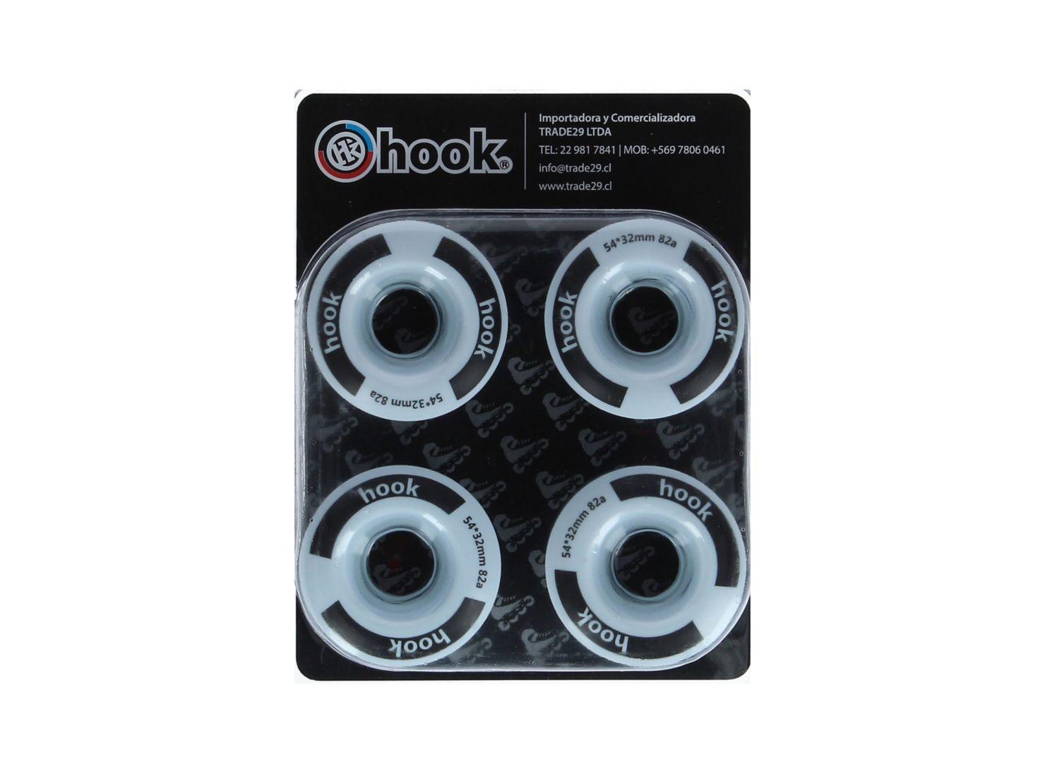 Ruedas Para patin Hook white 54 mm x 32 mm-0