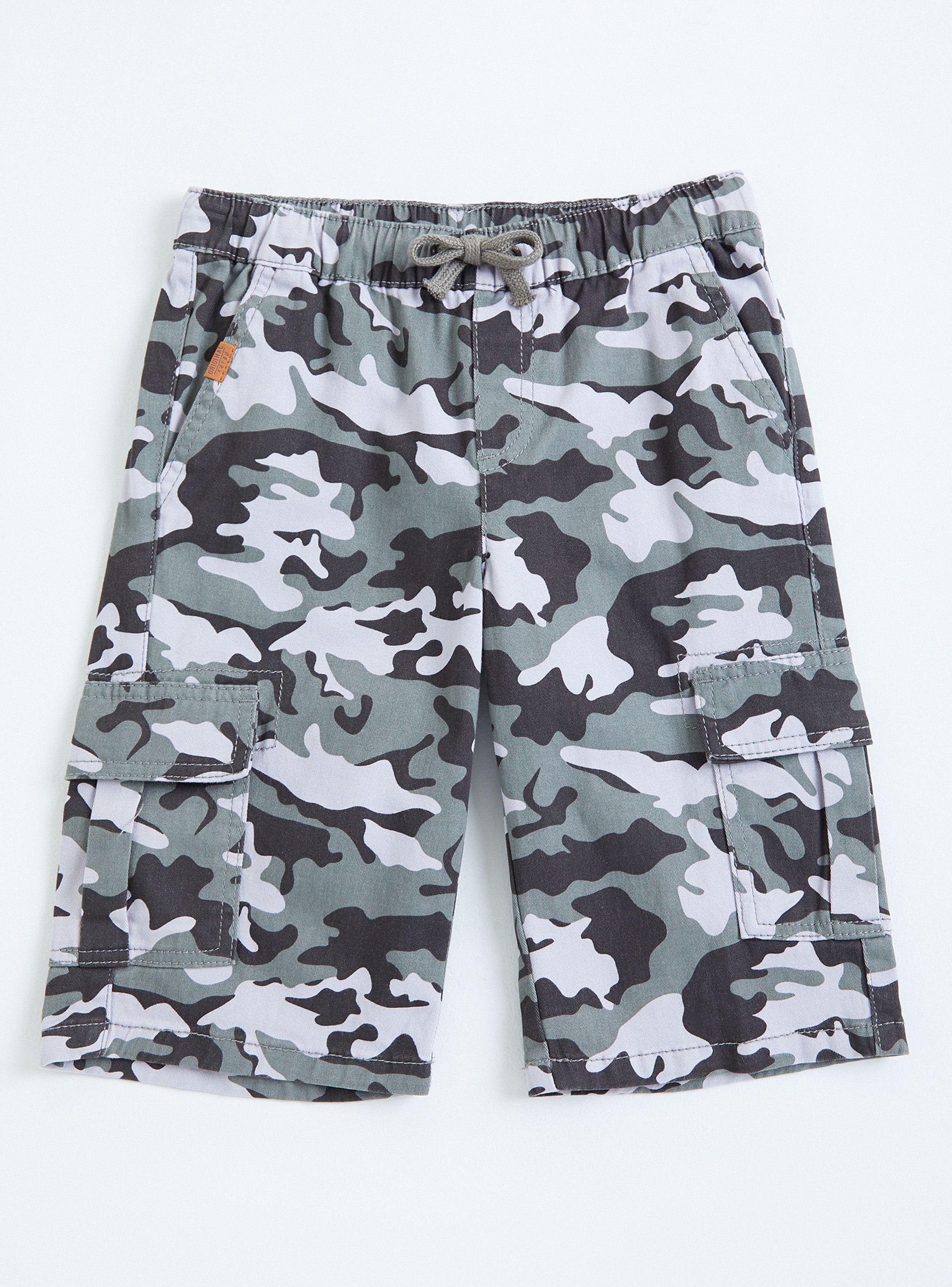 Bermuda Full Estampado Camuflaje Bolsillos Cargo-1