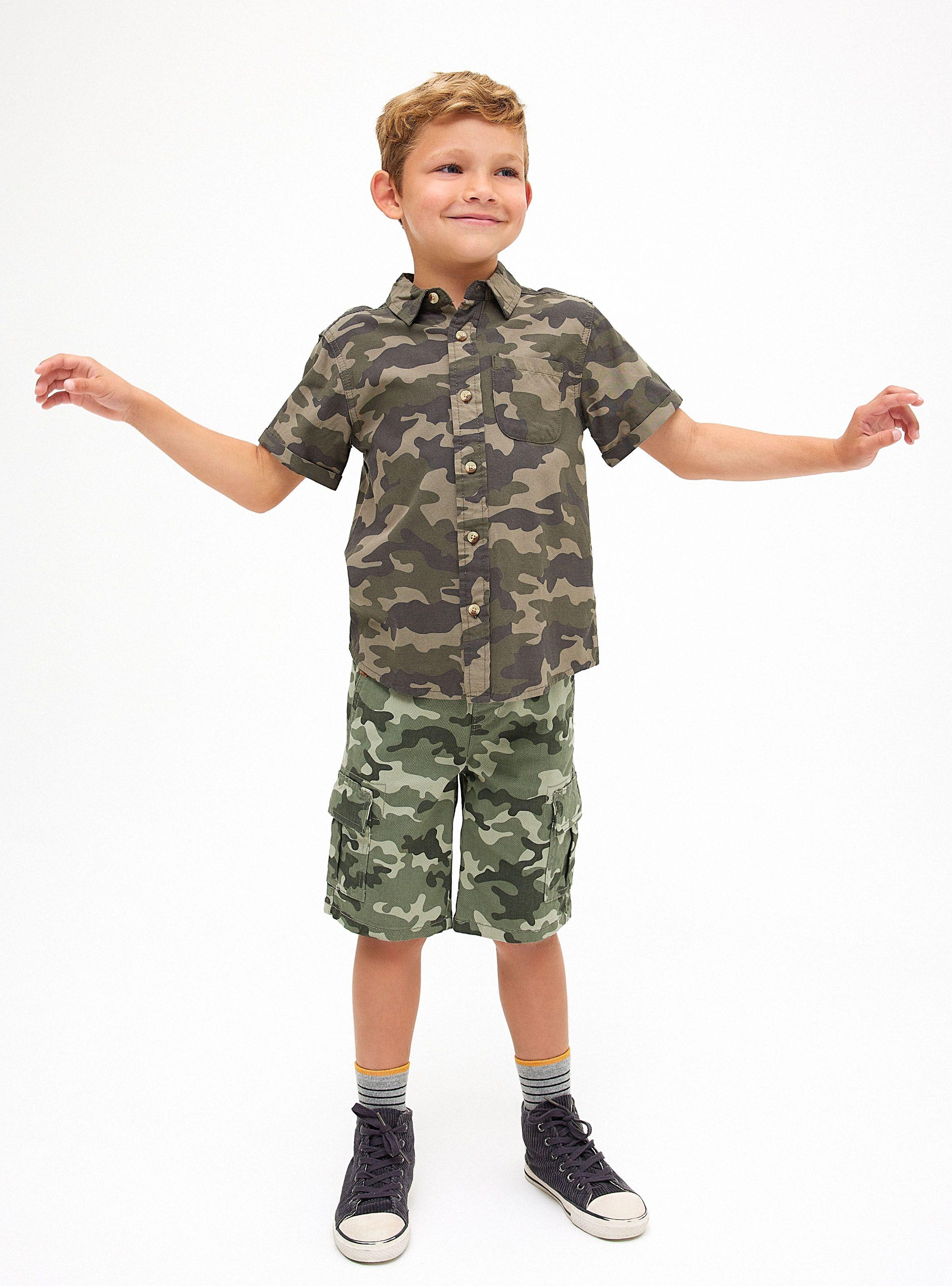 Bermuda Full Estampado Camuflaje Bolsillos Cargo-0