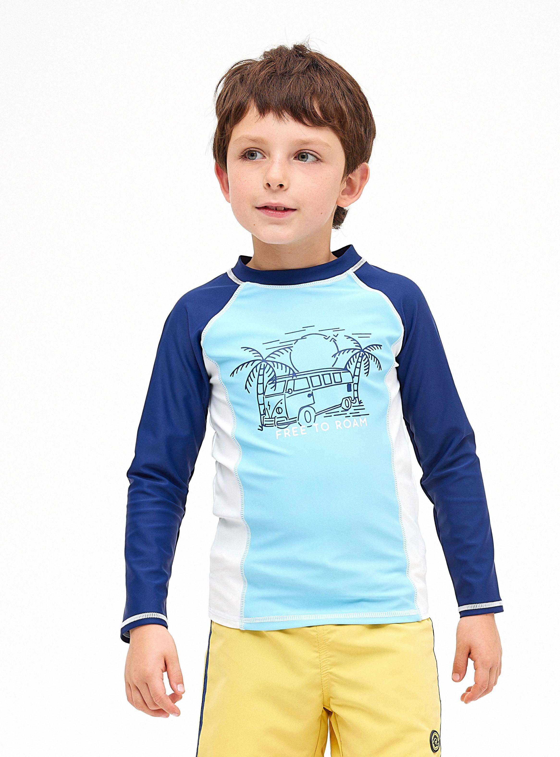 Polera Traje de Baño con Filtro UV Estampado-0
