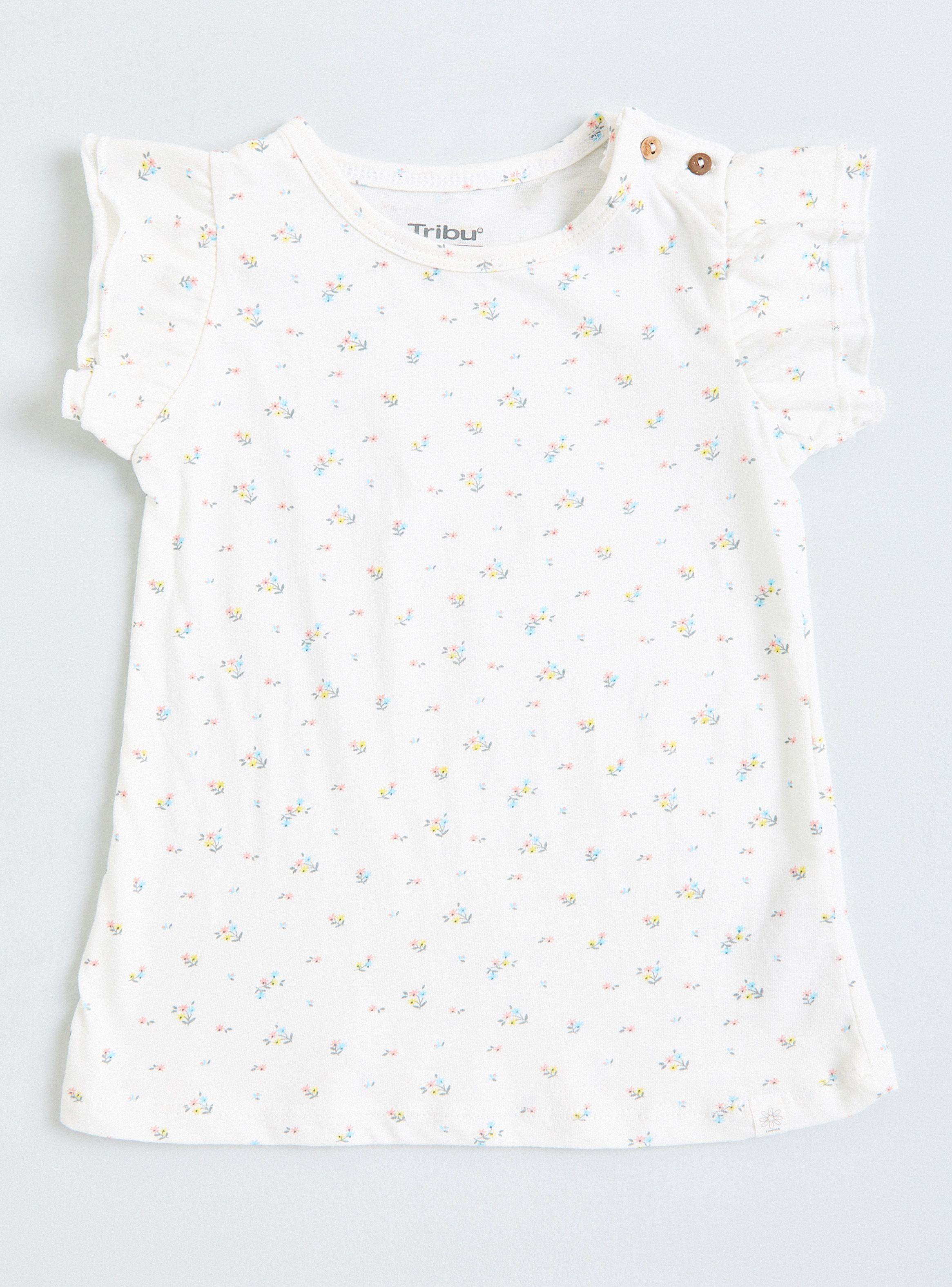 Polera Estampada Vuelos Manga Cuello Redondo-0