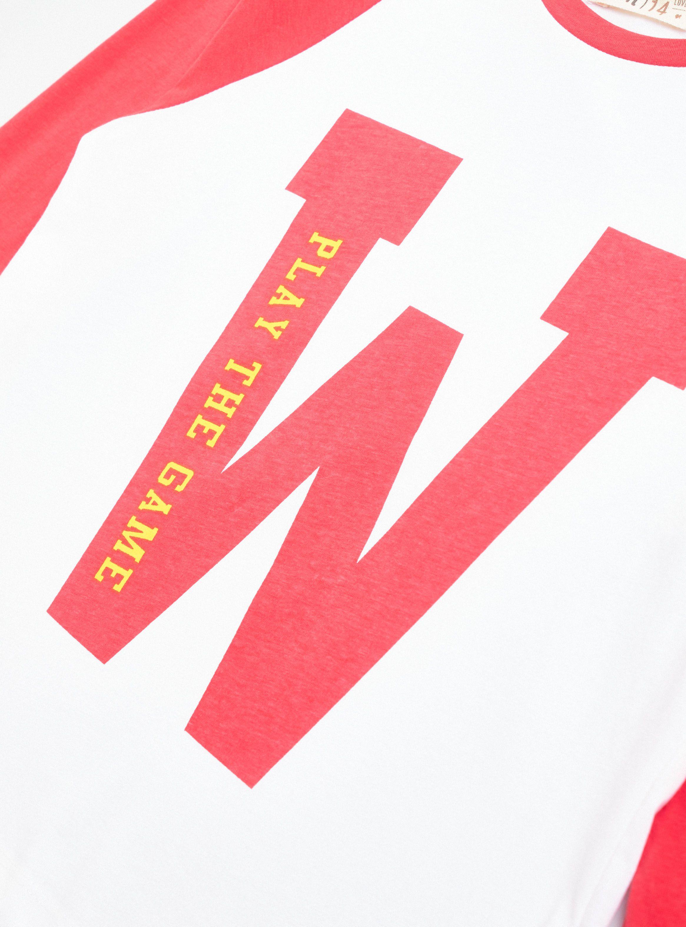 Polera con Mangas en Contraste y Estampado Frontal-3