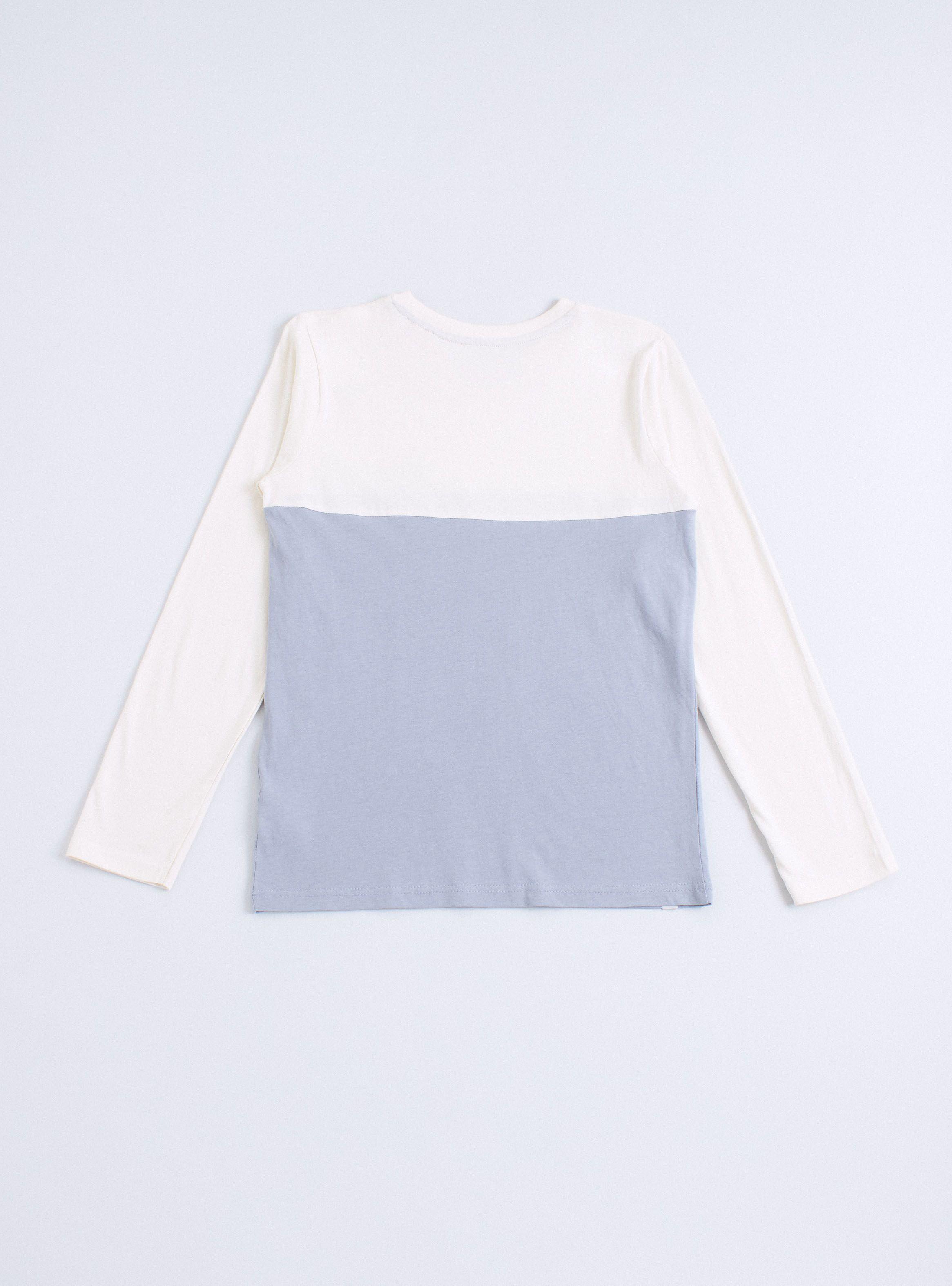 Polera Bloques Manga Larga Bolsillo en el Pecho-2