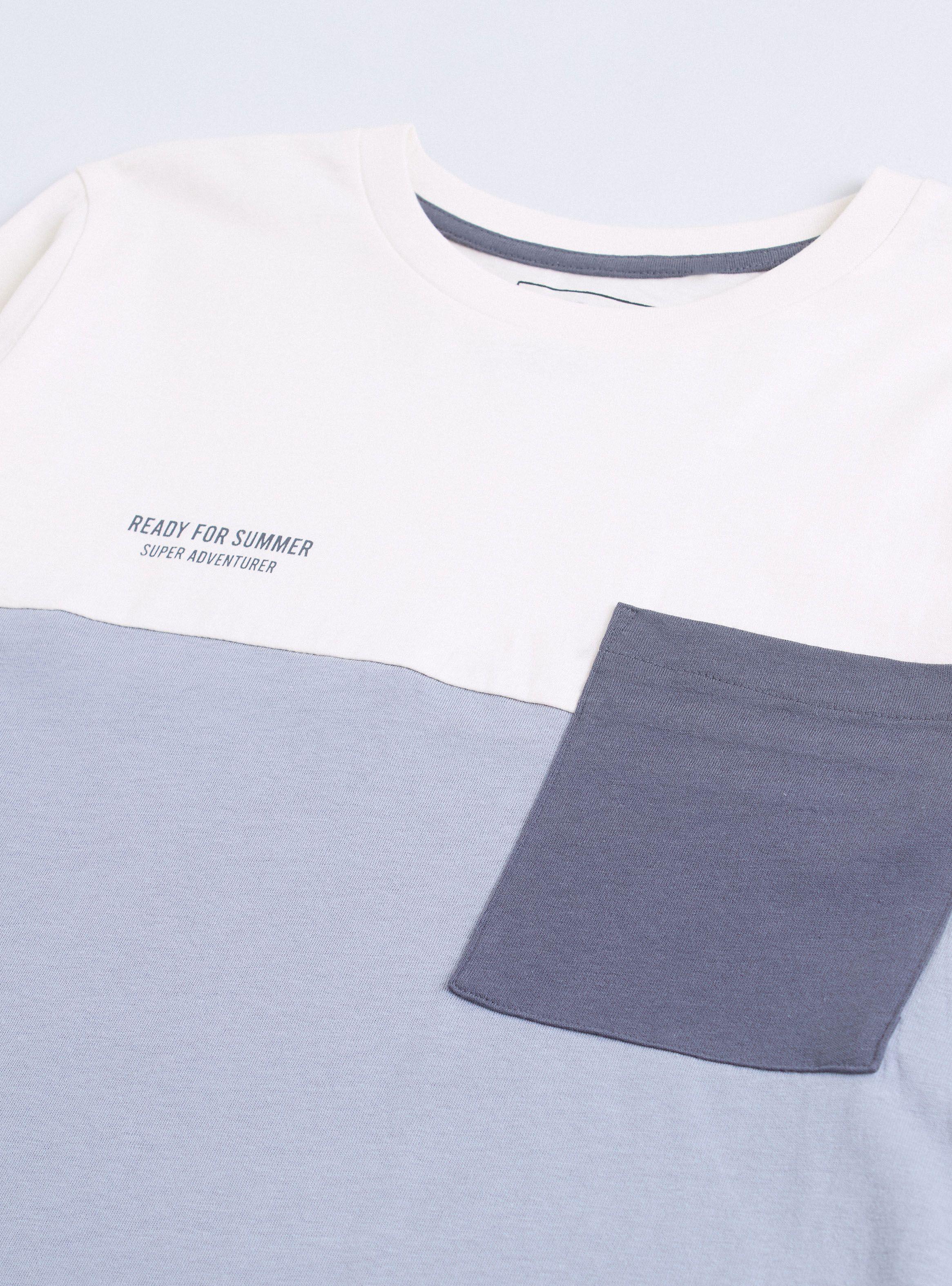 Polera Bloques Manga Larga Bolsillo en el Pecho-3