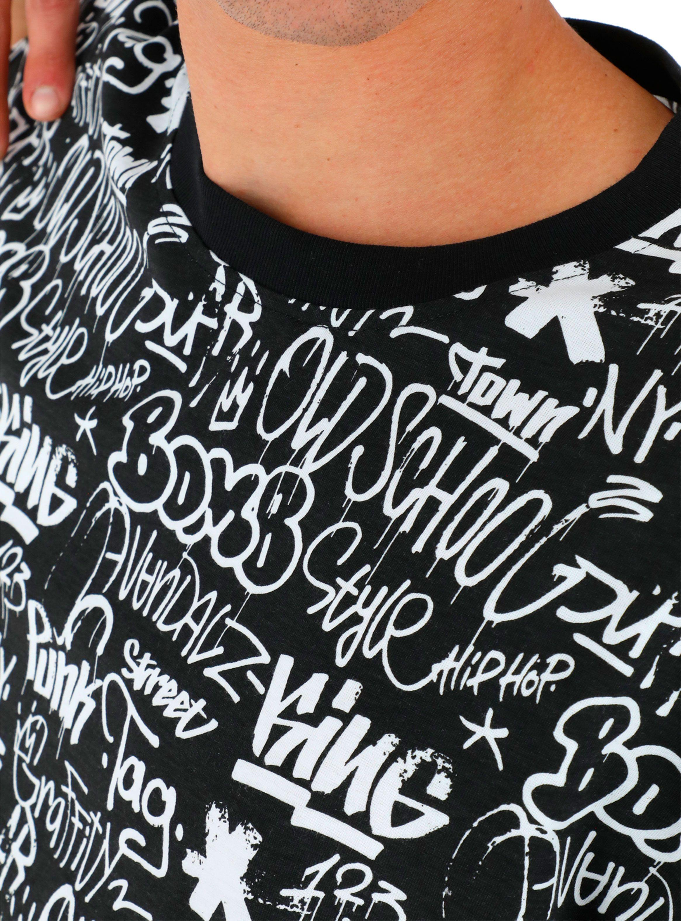 Polera Manga Corta Oversize Full Print Graffiti-2