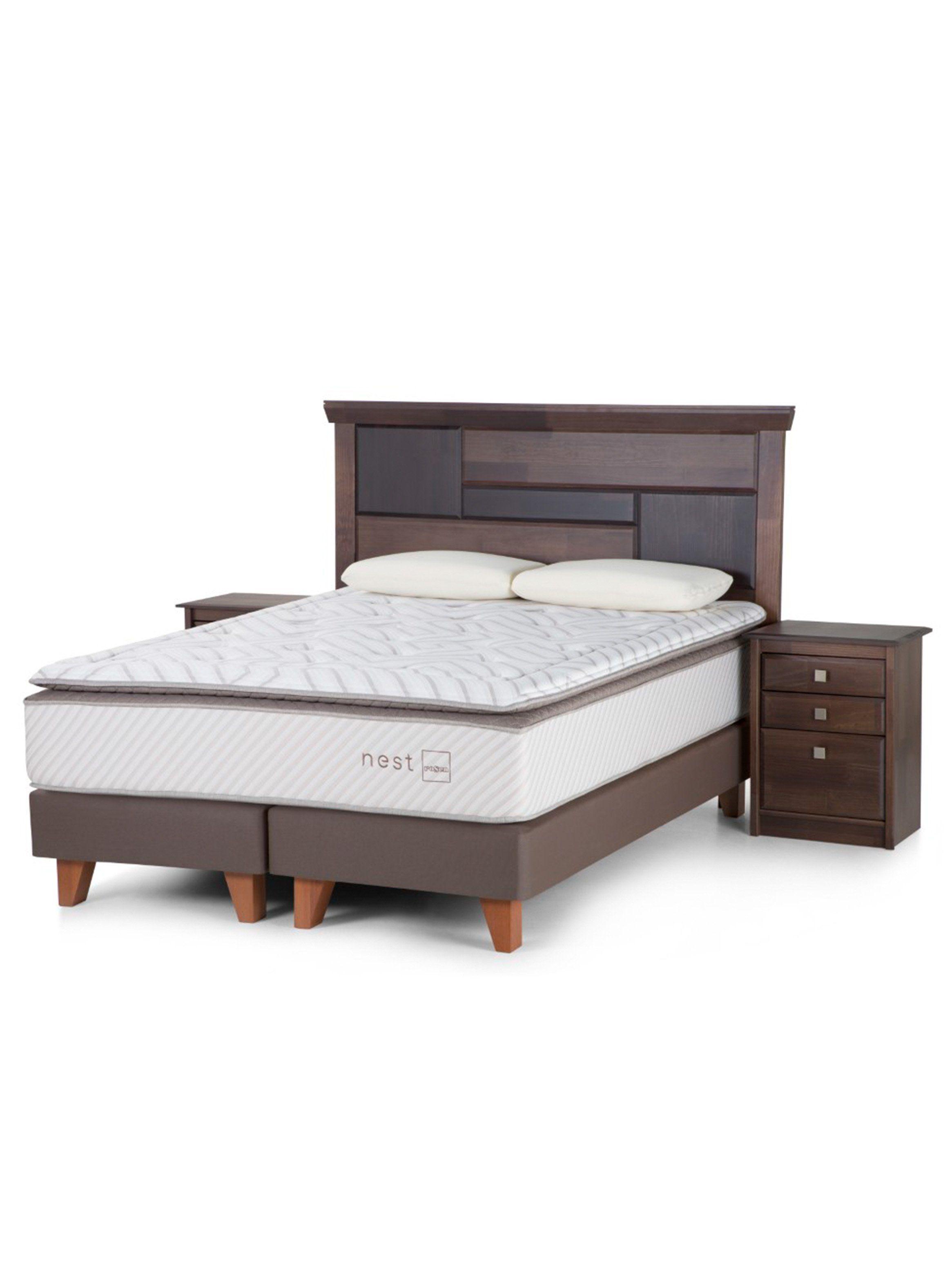 Box Spring Nest King + Set Muebles Domenico + Almohadas Memory Max-0
