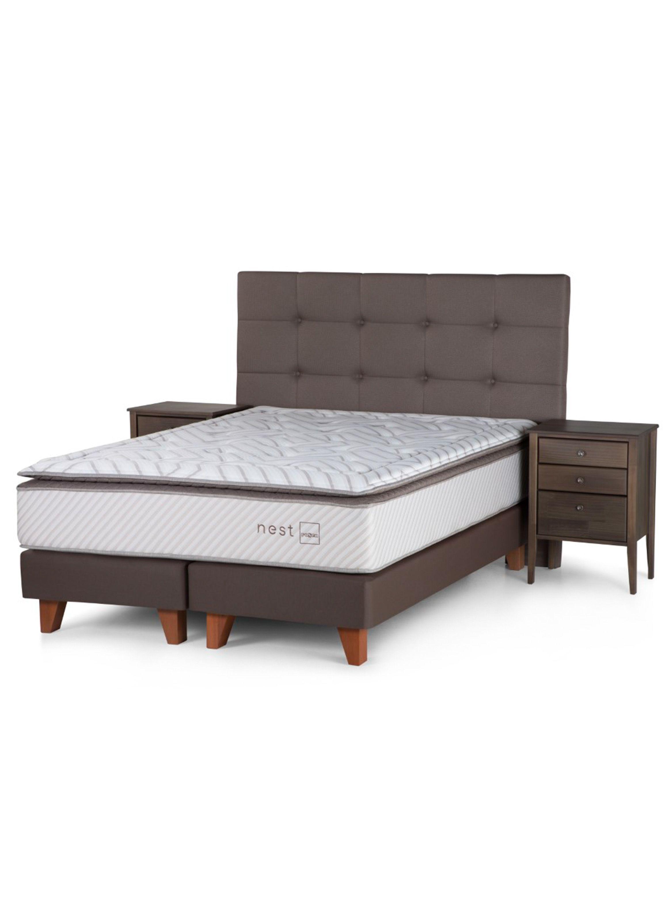 Box Spring Nest King + Set Muebles Issey Vision-0