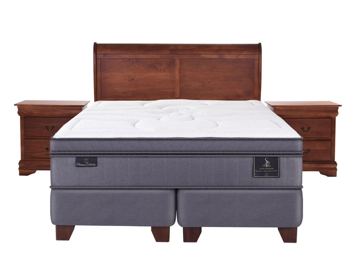 Box Spring Super Premium 2 Plazas Base Dividida Mini Carro + Set Miró-1