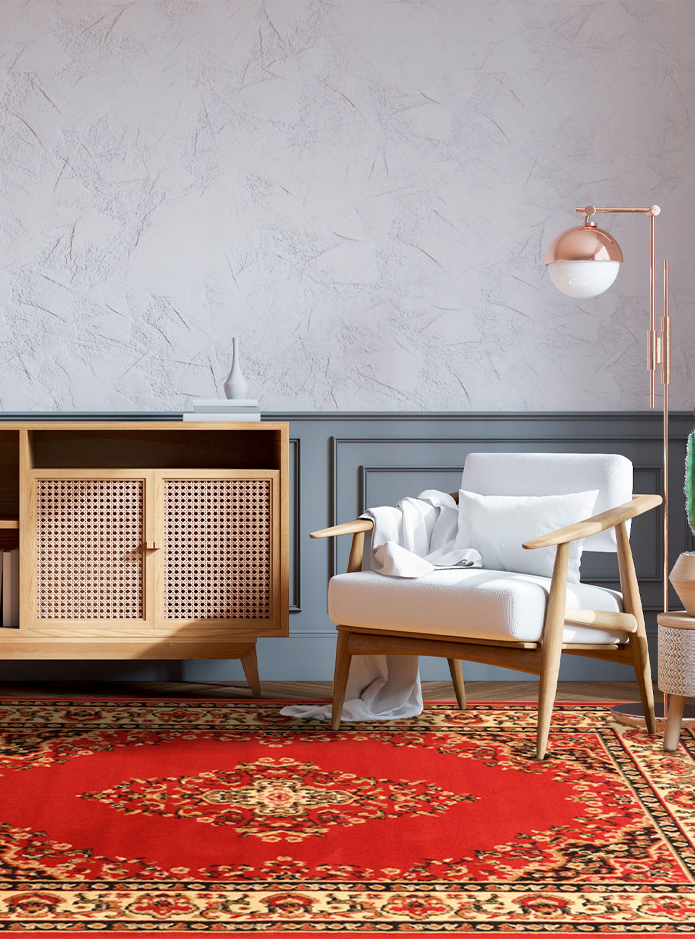 Alfombra Clasica Rojo 133x190 cm-2