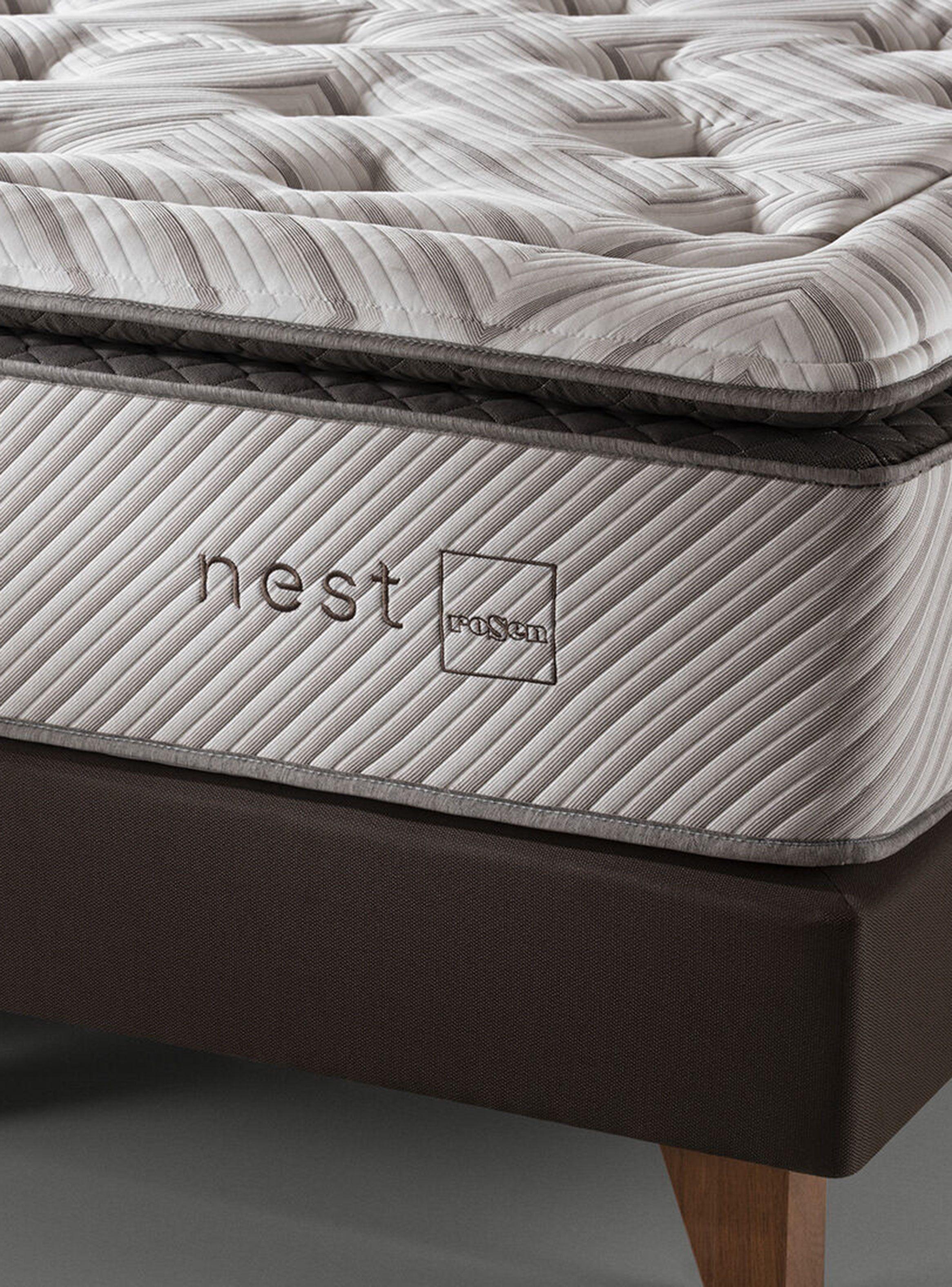 Cama Europea Nest 2 Plazas Long Base Dividida + Almohadas Memory Max-2