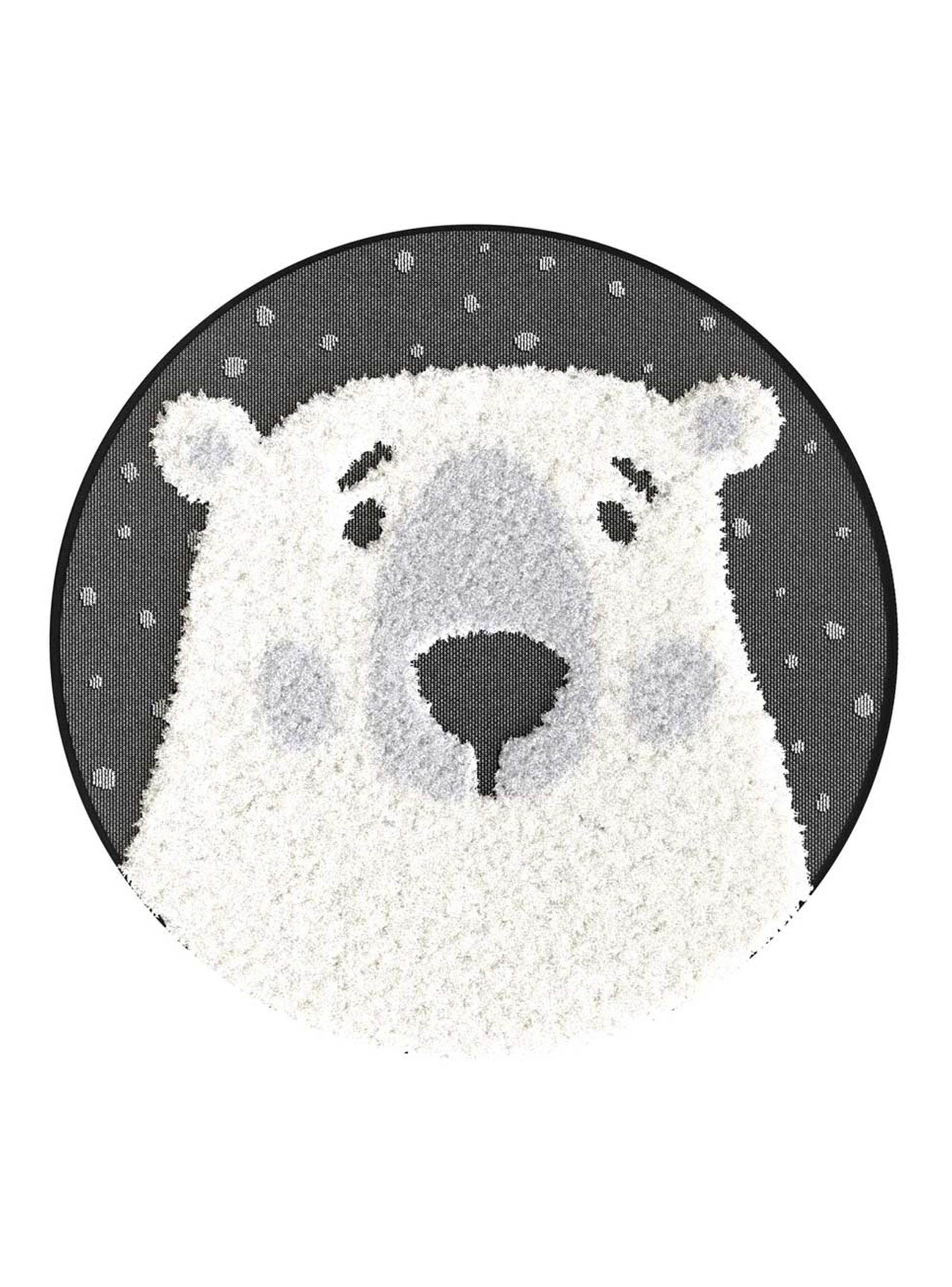 Alfombra Mango 120 cm Oso Gris-0